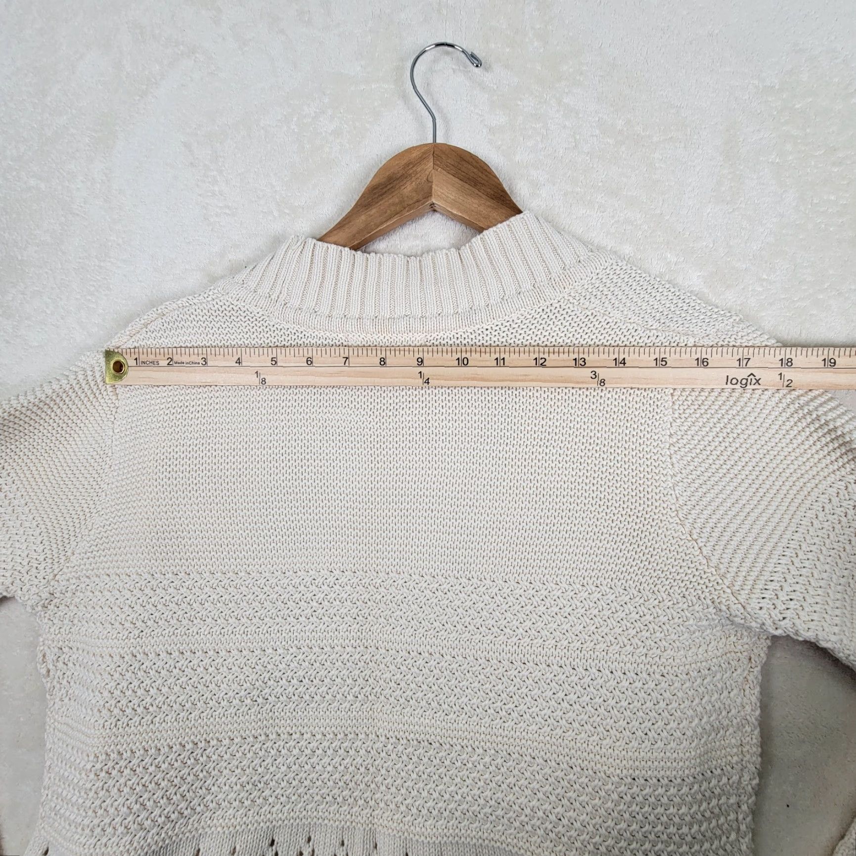 Vintage VINTAGE Woolovers Cardigan Womens M Ivory Sweater Cable Knit Long Sleeve 100% Wool Prep Size M / US 6-8 / IT 42-44 - 7 Thumbnail