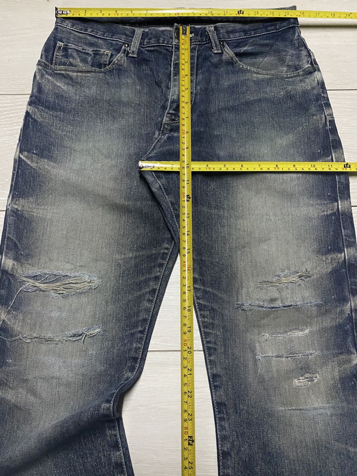 Tornado Mart Vintage Tornado Mart Faded Distressed Repair Skinny Jeans Size US 31 - 15 Thumbnail