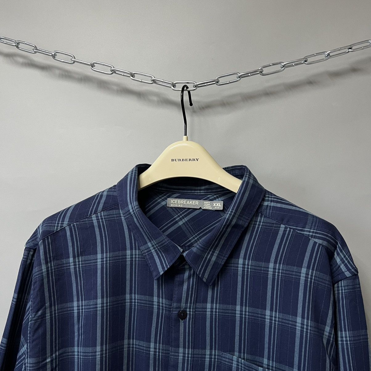 Icebreaker Icebreaker Merino Plaid Button Down Wool Blend Shirt Blue Size US XXL / EU 58 / 5 - 2 Thumbnail