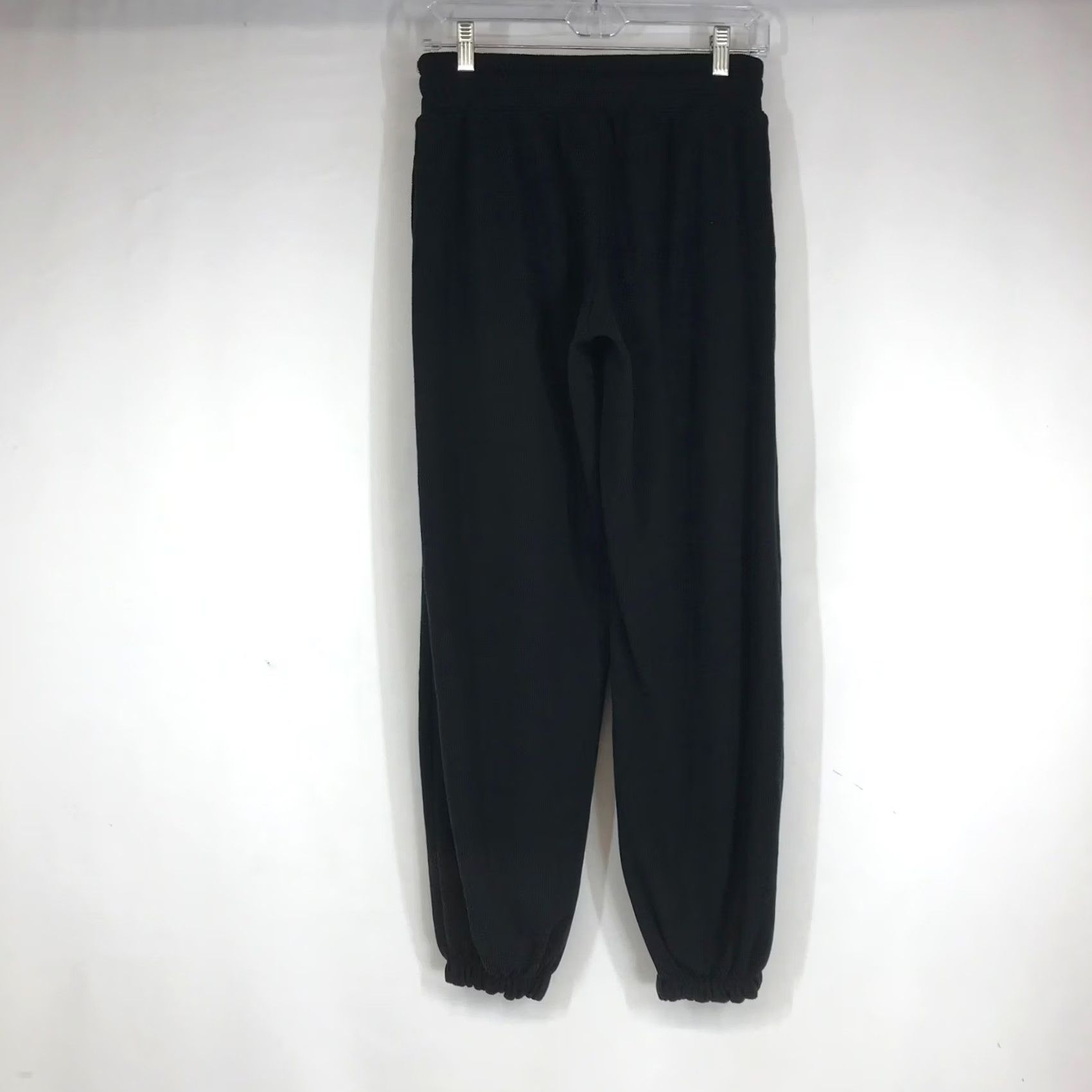 Vintage Gilly Hicks Women Jogger Black Tapered Waffle Knit Thermal Drawstring Long Size S Tall Size 28" / US 6 / IT 42 - 4 Thumbnail