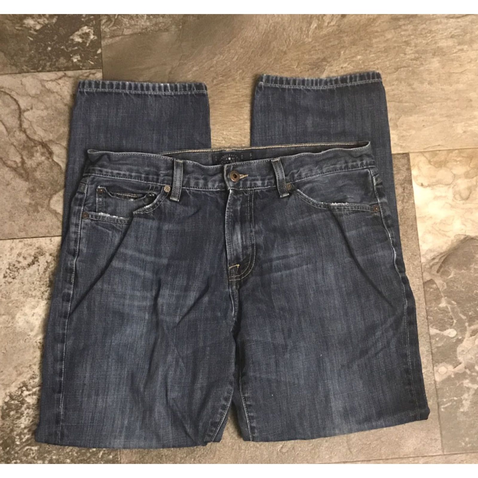 Lucky Brand Lucky Brand 221 Original Straight Denim Jeans Mens 33 x 30 Blue Cotton Belt Loops Pockets Regular Vintage: No Size US 33 - 2 Thumbnail
