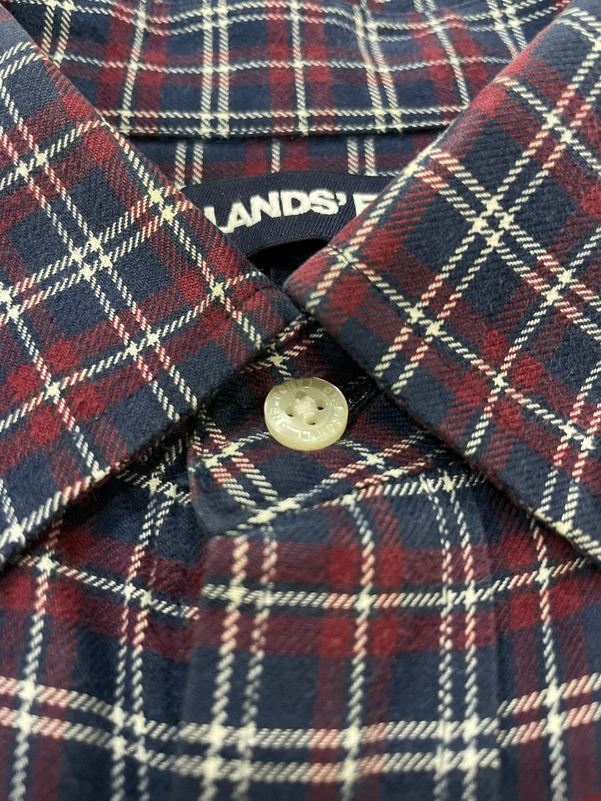 Flannel × Japanese Brand × Lands' End Vintage Land’s End Travis Scott Style Tartan Plaid Flannel Size US L / EU 52-54 / 3 - 8 Thumbnail