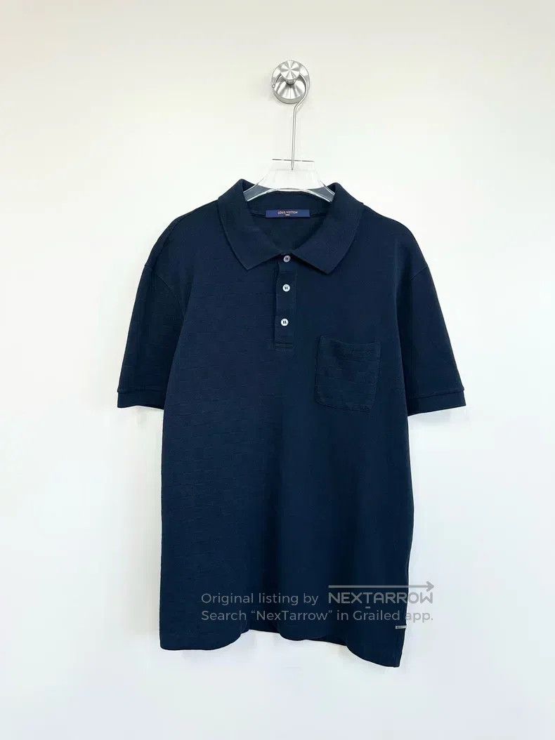 Louis Vuitton Louis Vuitton Navy Checker logo Short Sleeve Polo Shirt Size US M / EU 48-50 / 2 - 1 Thumbnail