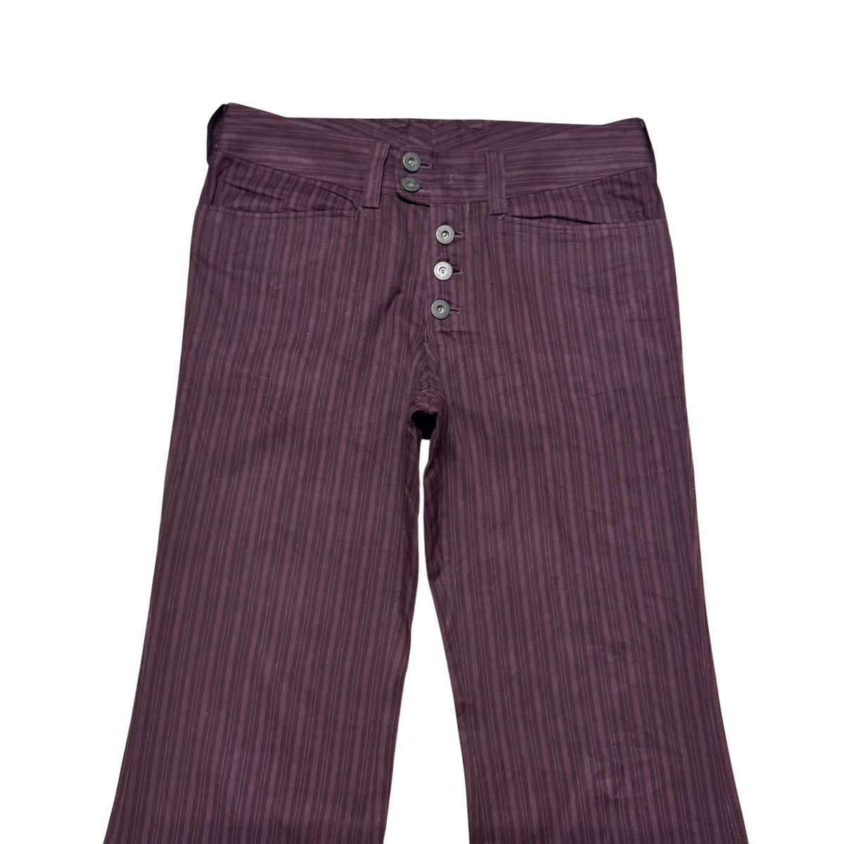 Tornado Mart Tornado Mart expose Button Pinstriped Flare Pants Size US 28 / EU 44 - 3 Thumbnail