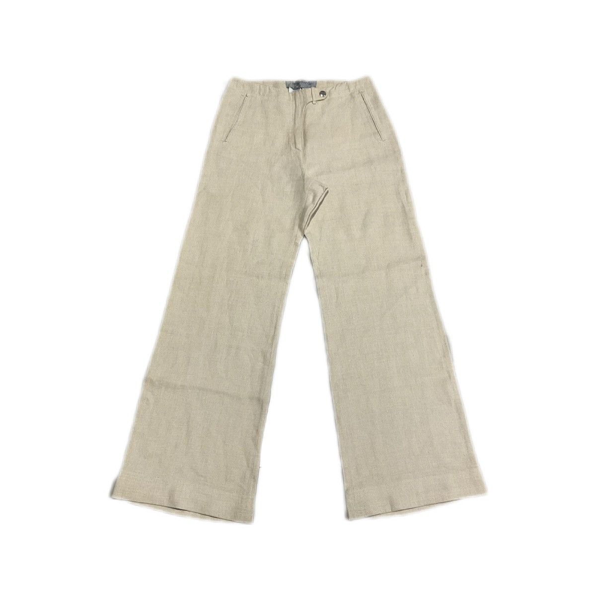 Designer × If Six Was Nine 🔥Archived Vintage Sport Max Mara Flared Linen Pants Size US 27 - 1 Thumbnail