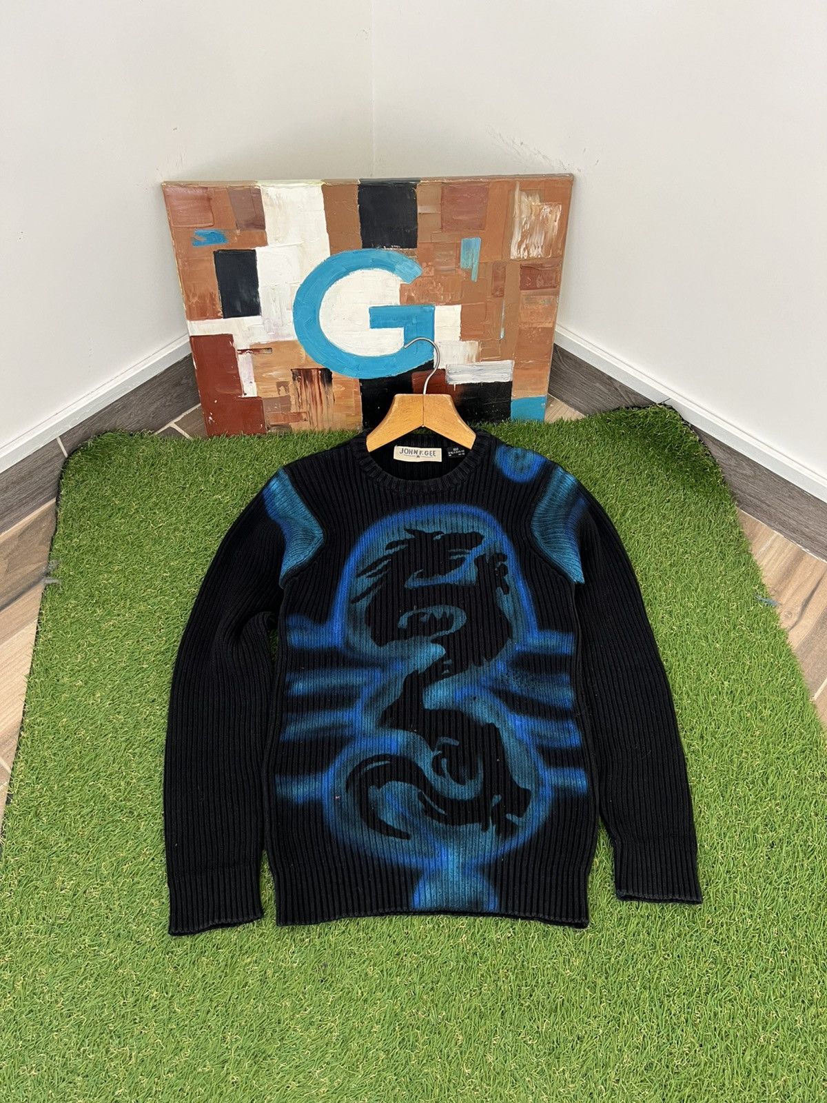 Japanese Brand Vintage Diesel Style Ribbed Knitted Dragon Sweater Japanese Size US S / EU 44-46 / 1 - 1 Thumbnail