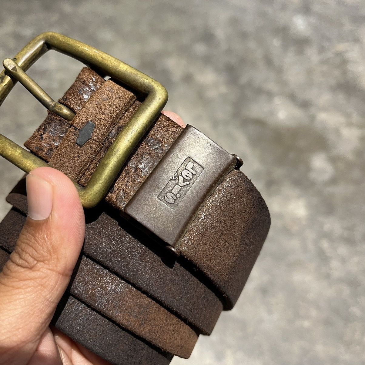 Levi's Vintage Levi’s Brown Leather Brass Buckle Belt Size ONE SIZE - 2 Thumbnail