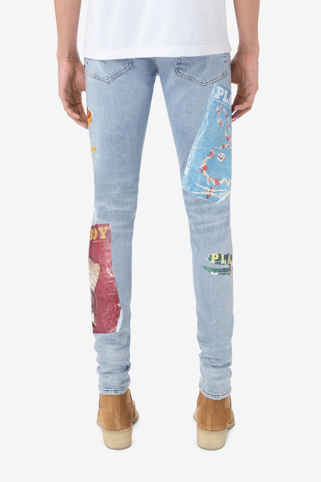 o1gr1nt0525 Playboy Magazine Jeans in Light Vintage