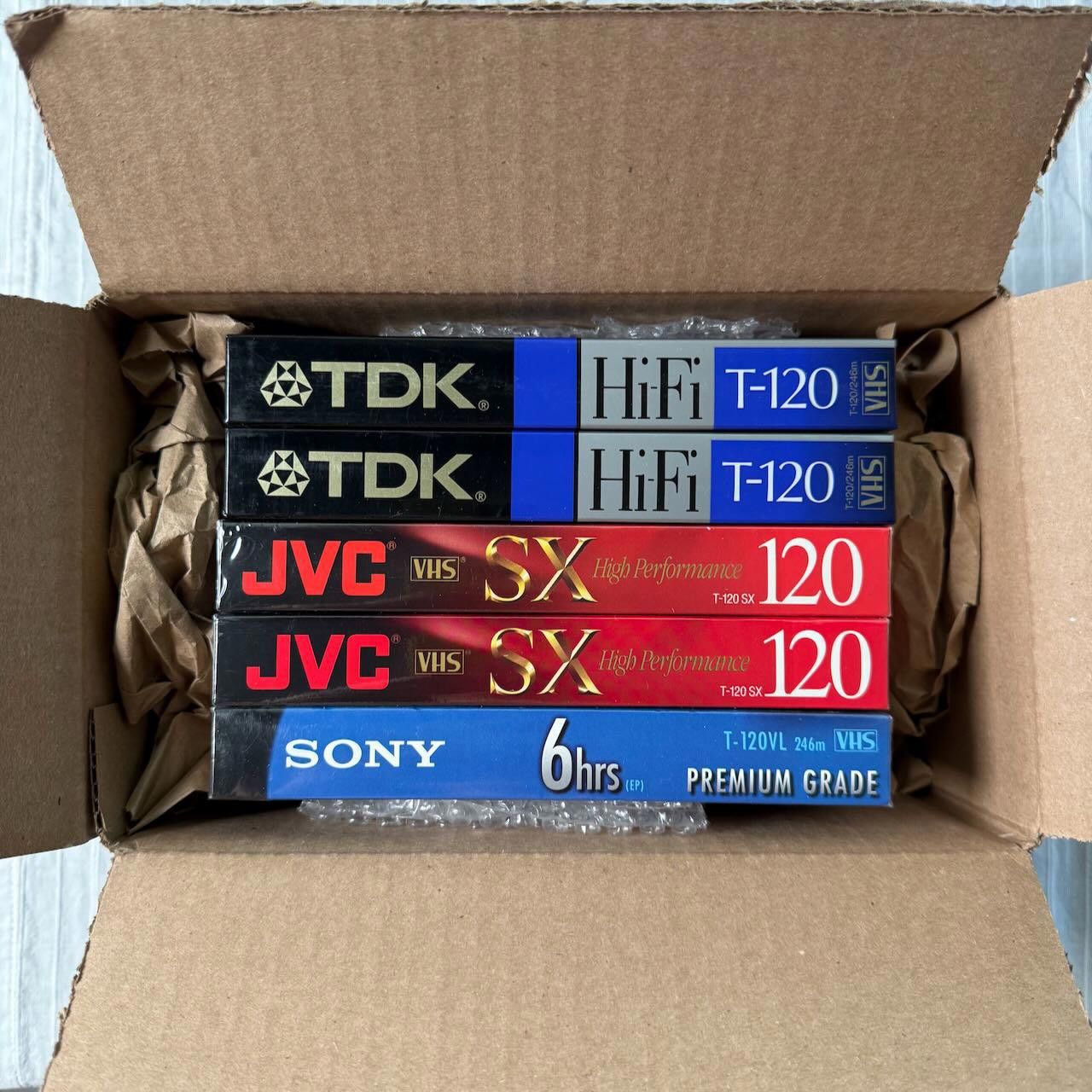 Designer Lot of 5 VTG VHS Cassette Tape JVC Sony TDK High Performance Size ONE SIZE - 8 Thumbnail