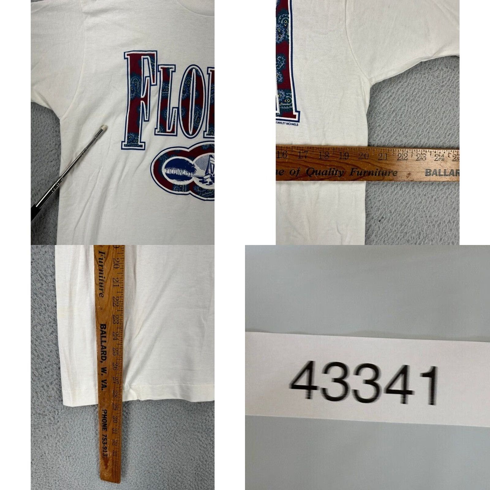 Fruit Of The Loom Fruit Of The Loom Shirt Men Medium White Graphic Print Short Sleeve Crew Neck Preppy Vintage No Size US M / EU 48-50 / 2 - 8 Thumbnail