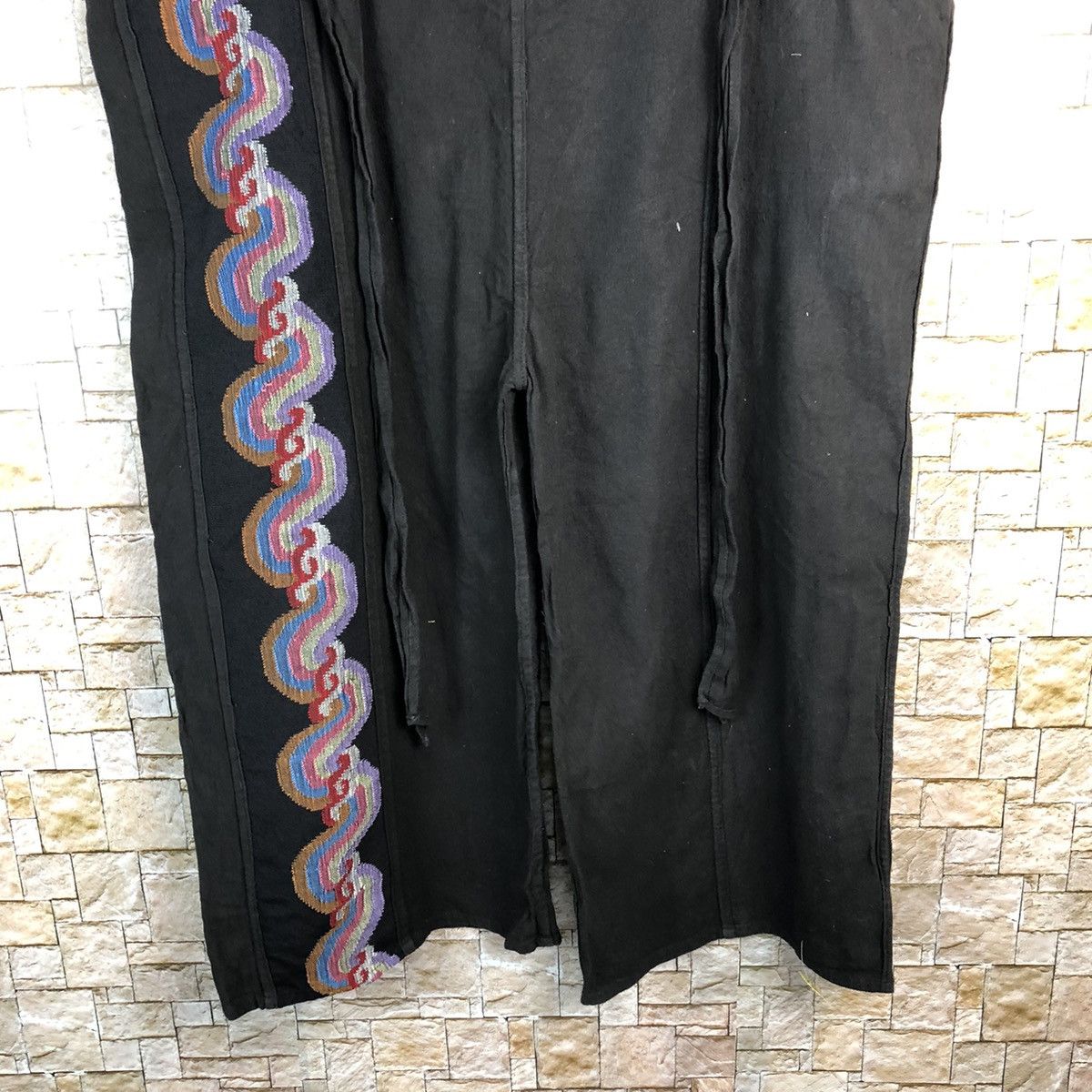 Japanese Brand Amina double waist art design Black Pants #A133 Size US 32 / EU 48 - 12 Thumbnail