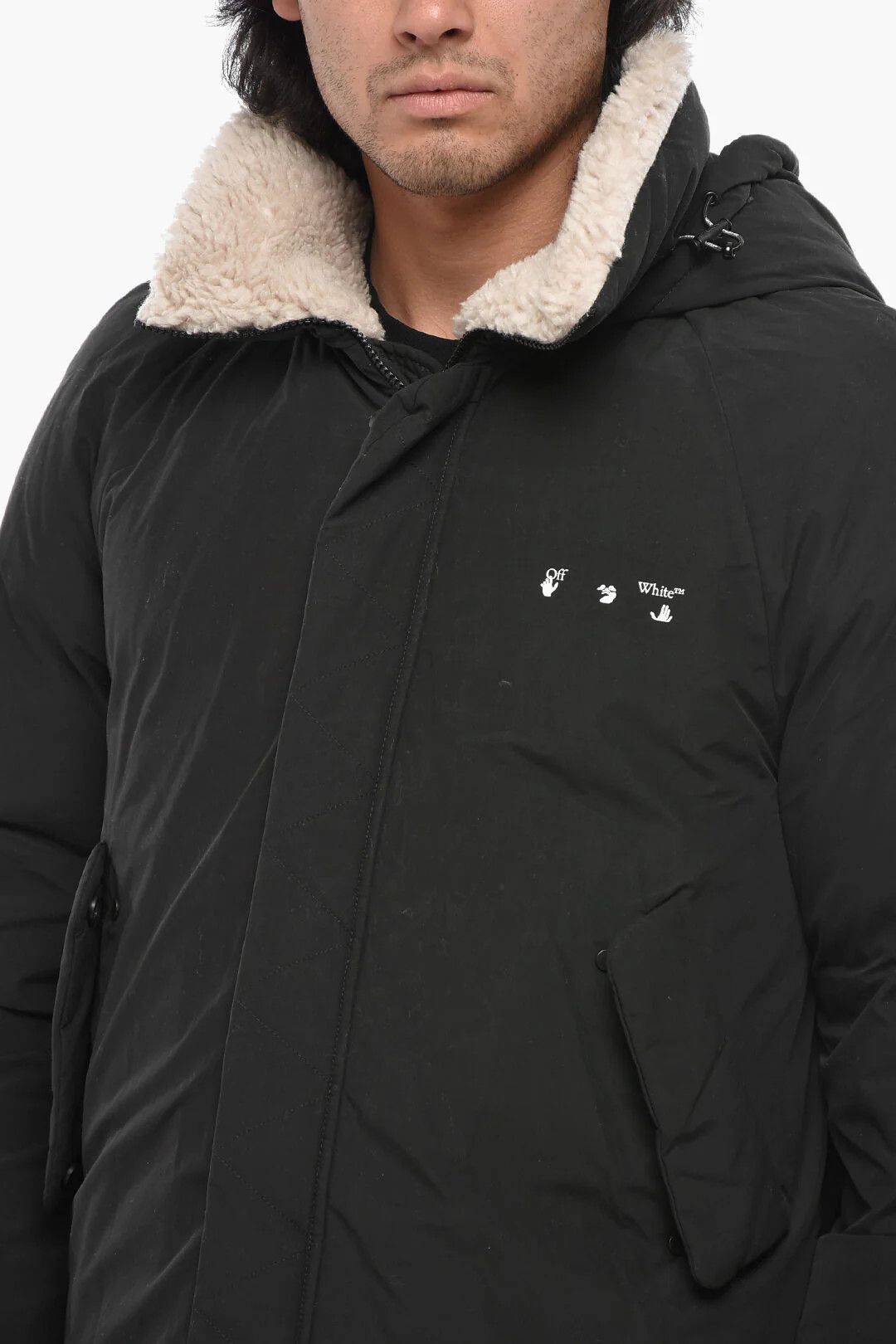 Off-White og1mm0426 Padded Cotton-Blend Parka in Black Size US M / EU 48-50 / 2 - 3 Thumbnail