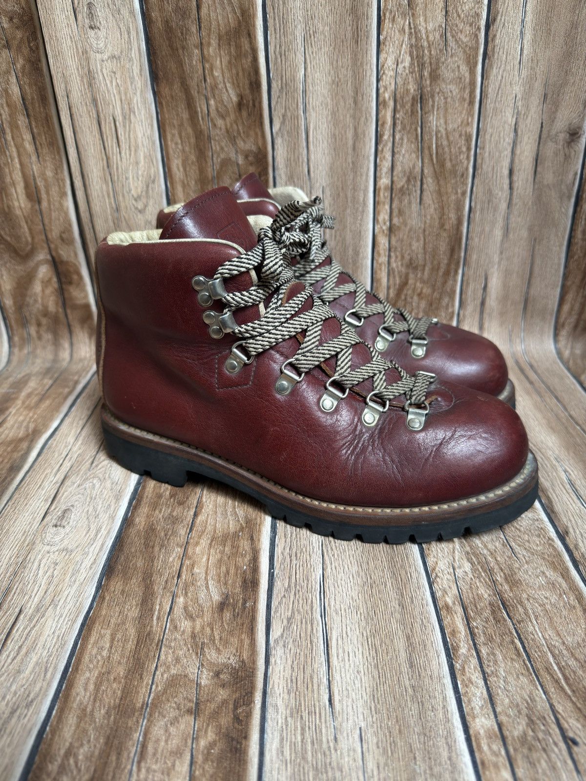 Bape Bape Maroon Leather Mountain Soldier hiking boots Size US 9 / EU 42 - 2 Thumbnail