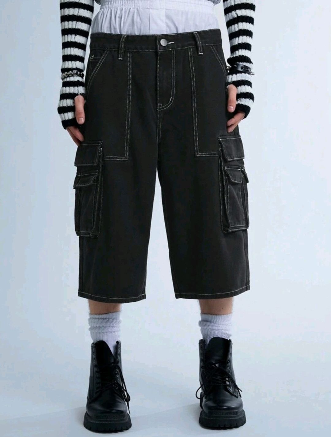 Japanese Brand × Vintage Pocket Denim Jorts Vintage Style Baggy Hip Hop Party Size US 34 / EU 50 - 4 Thumbnail