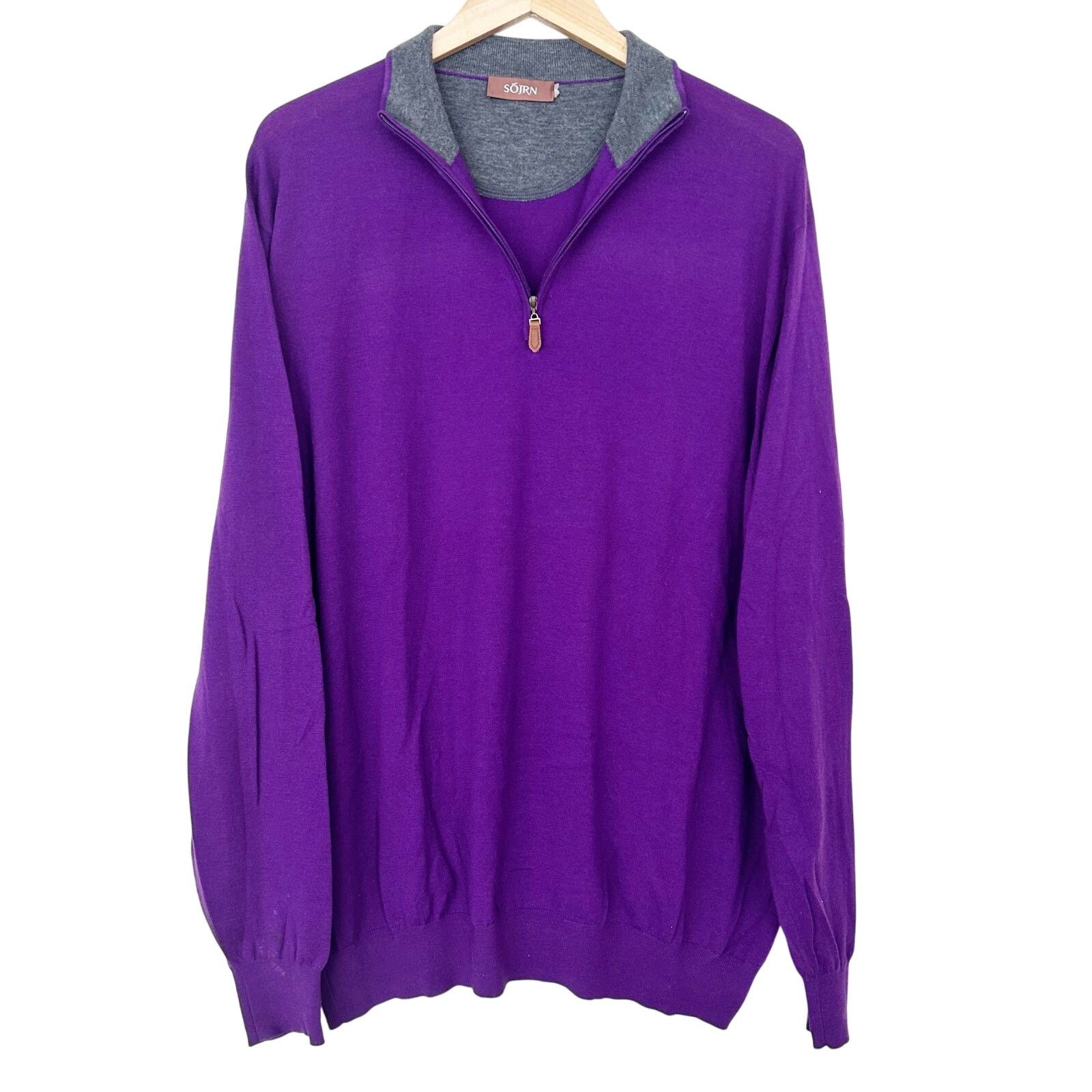 Other Sojrn Purple Merino Wool Quarter Zip Sweater Sz XXL Size US XXL / EU 58 / 5 - 2 Thumbnail