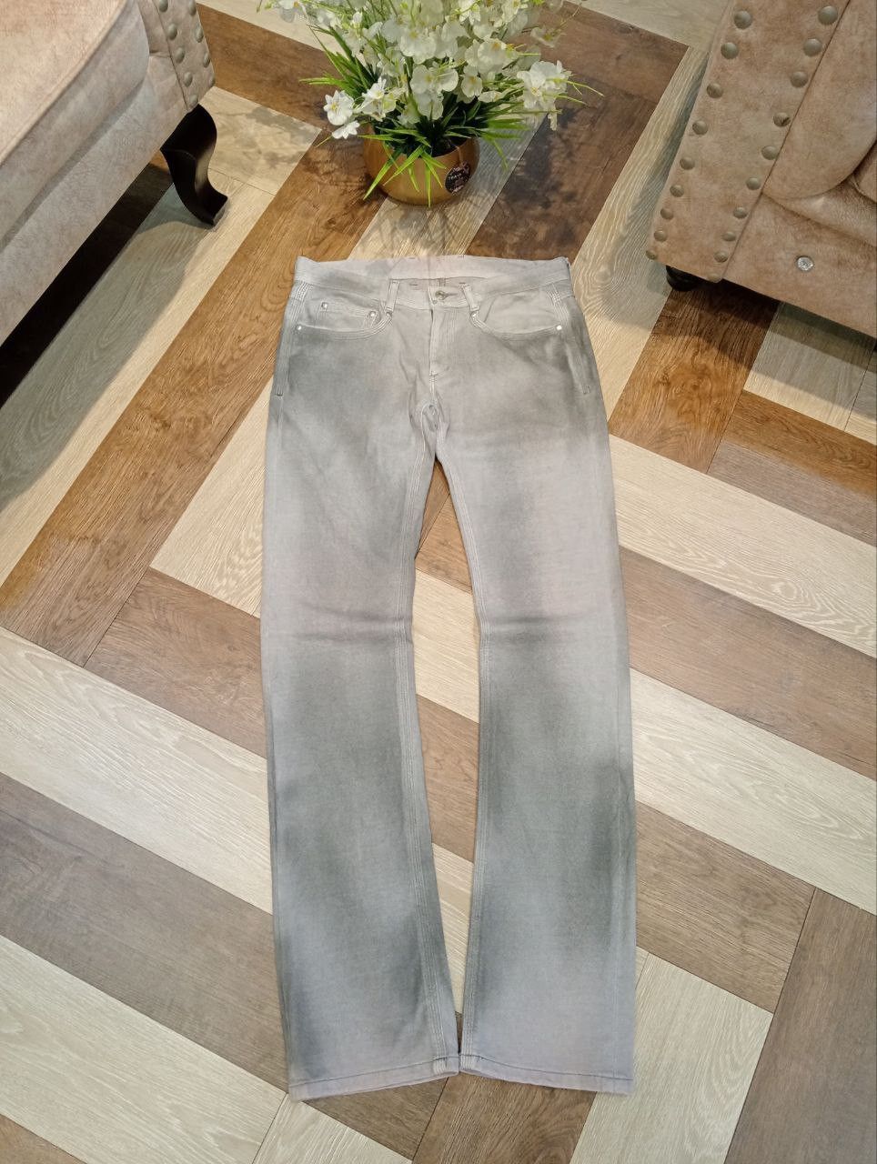 Neil Barrett BLACKBARRETT BY NEIL BARRETT LIGHT GRAY ACID JEANS Size US 33 - 1 Thumbnail