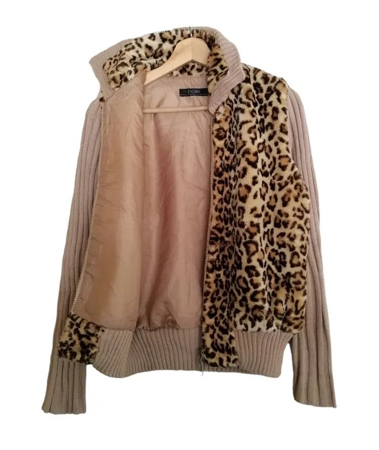 Japanese Brand E girl Y2K Style Leopard Print Zip up Sweater Jacket Size M / US 6-8 / IT 42-44 - 8 Thumbnail