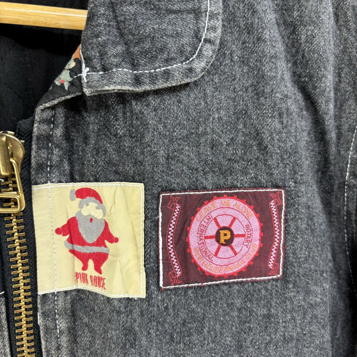Pink House × Vintage Vintage Pink House Denim Bomber Jacket Size US S / EU 44-46 / 1 - 3 Thumbnail