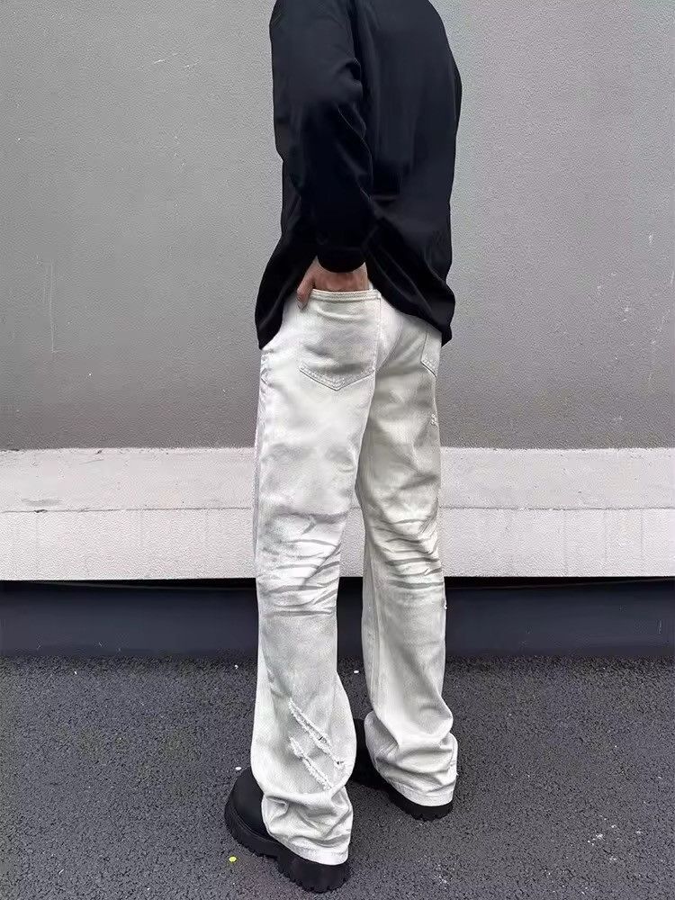 Designer × Jean Dirty Washing Baggy Ripped Stacked Jean Size US 28 / EU 44 - 2 Thumbnail