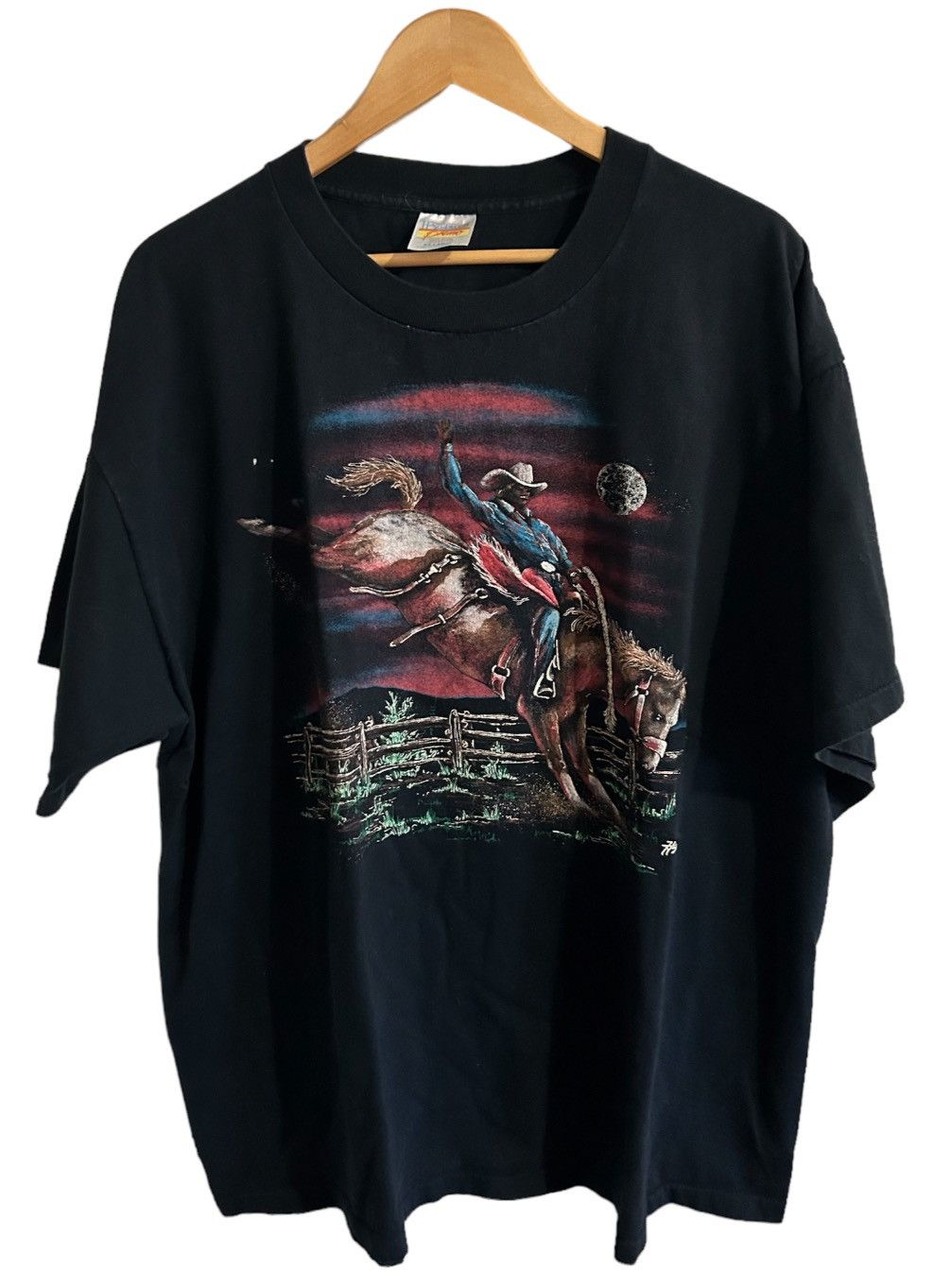Vintage Vintage 90s Cowboy T Shirt Size US XXL / EU 58 / 5 - 1 Thumbnail