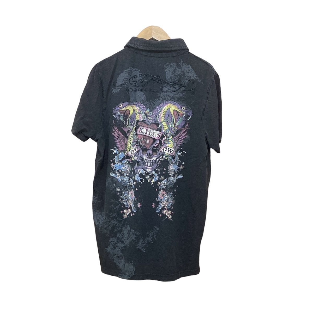 Christian Audigier Ed Hardy By Christian Audigier Skull Polo T-shirt Size US L / EU 52-54 / 3 - 1 Thumbnail