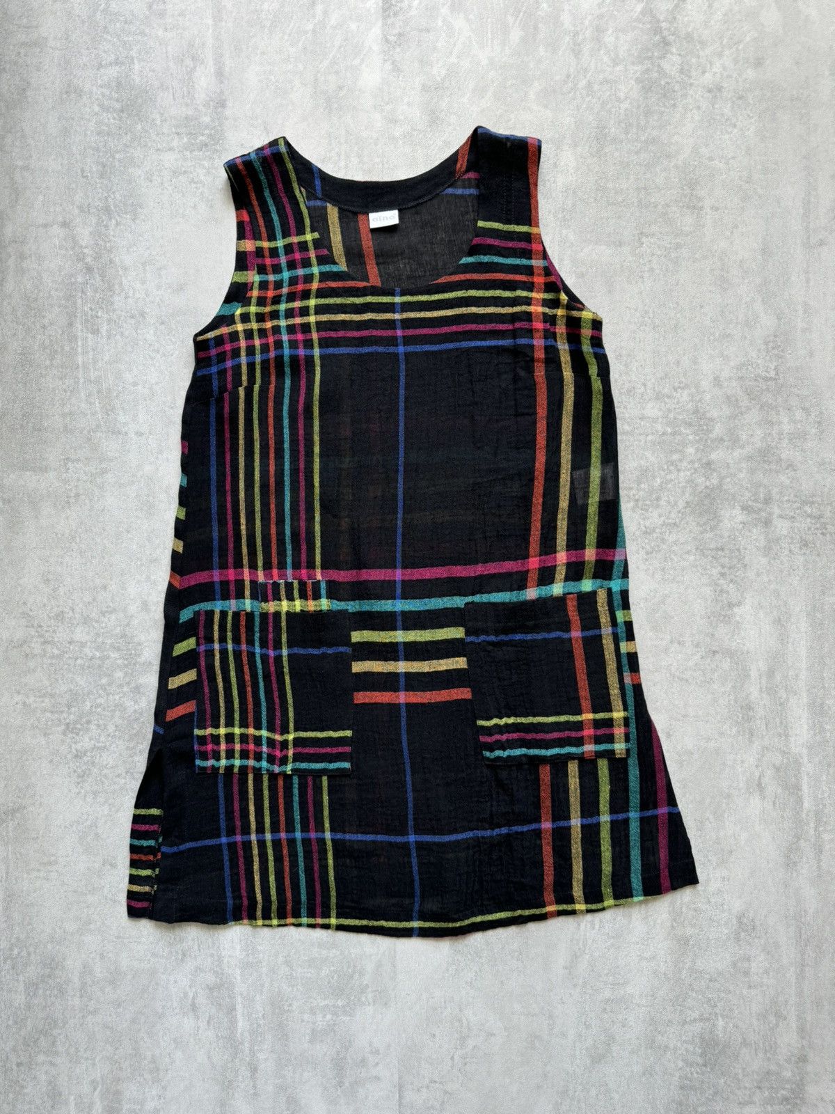 Designer × Japanese Brand AINO LINEN DRESS Plaid lino midi dress Womens relaxed XS Size XS / US 0-2 / IT 36-38 - 3 Thumbnail
