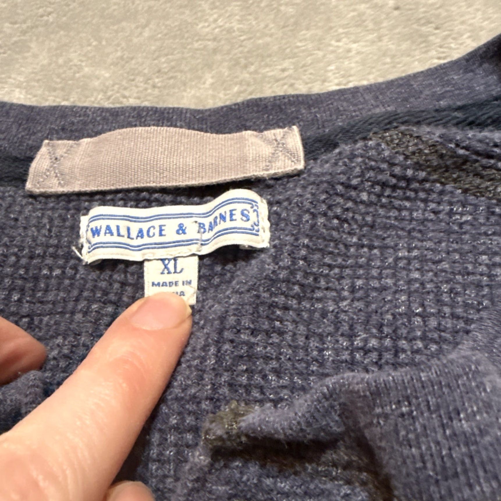 Wallace & Barnes Wallace & Barnes Henley Shirt Mens XL Blue Waffle Knit J.Crew Thermal Shirt Size US XL / EU 56 / 4 - 4 Thumbnail