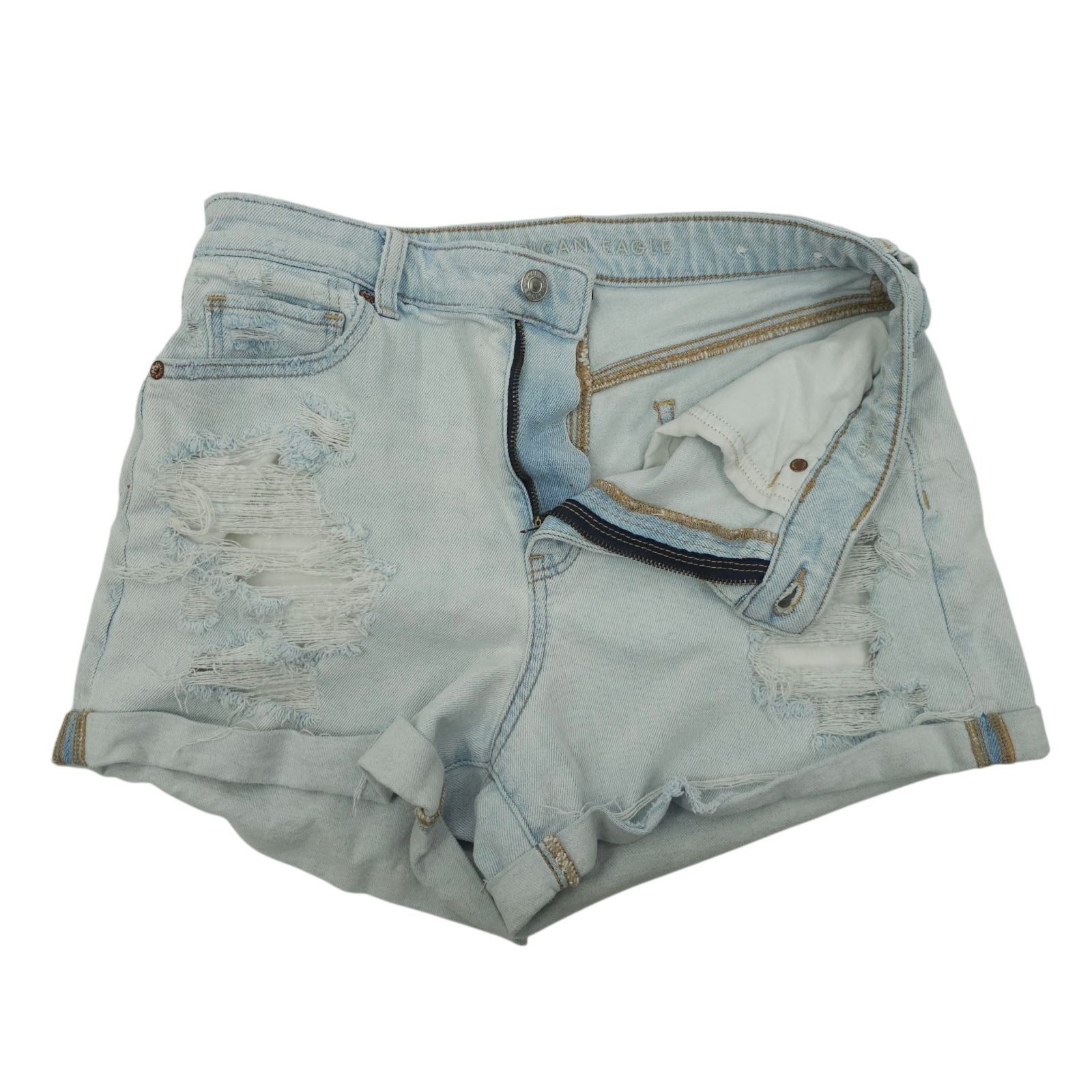 American Eagle Outfitters American Eagle Mom Shorts Size 10 Light Wash Distressed Size 32" / US 10 / IT 46 - 9 Thumbnail