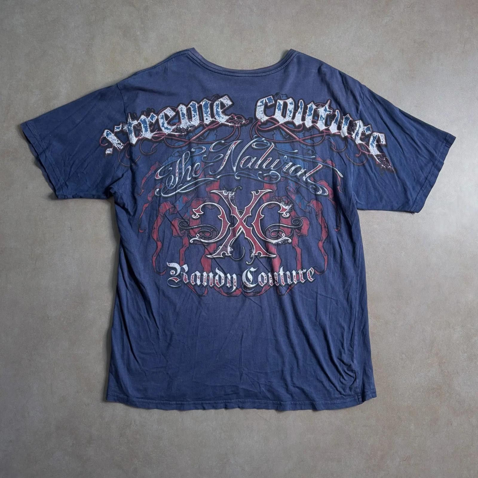 Designer Vintage Xtreme Couture Navy T-Shirt - L Size US L / EU 52-54 / 3 - 2 Thumbnail