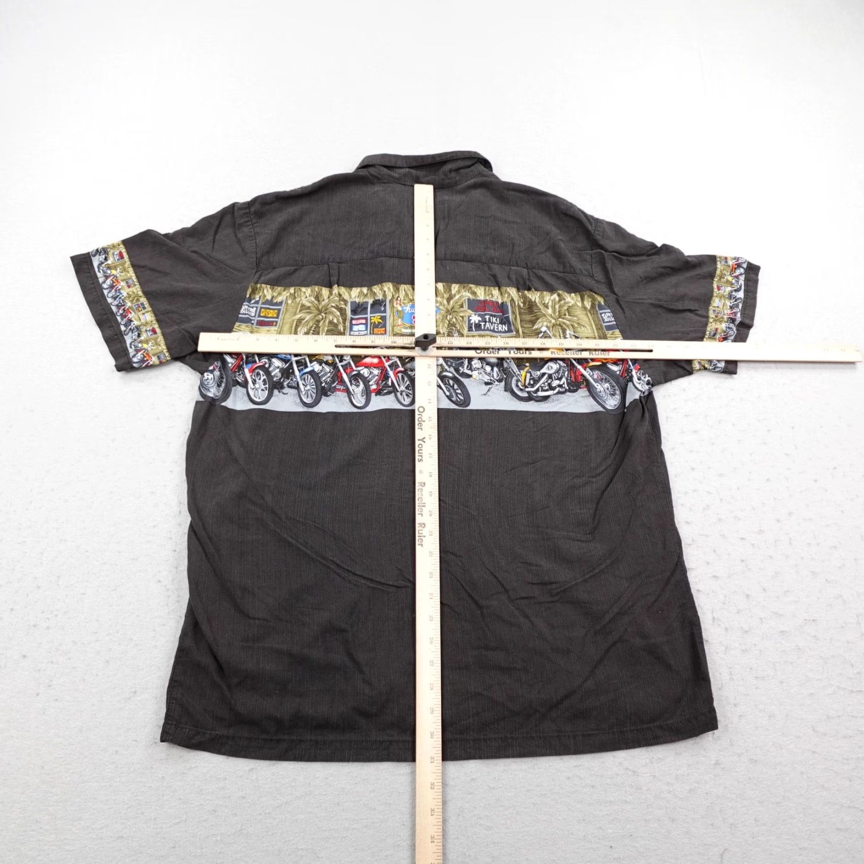 Paradise Found VINTAGE Paradise Found Shirt Mens XL Black Hawaiian Motorcycles Aloha Tiki Bar Size US XL / EU 56 / 4 - 5 Thumbnail