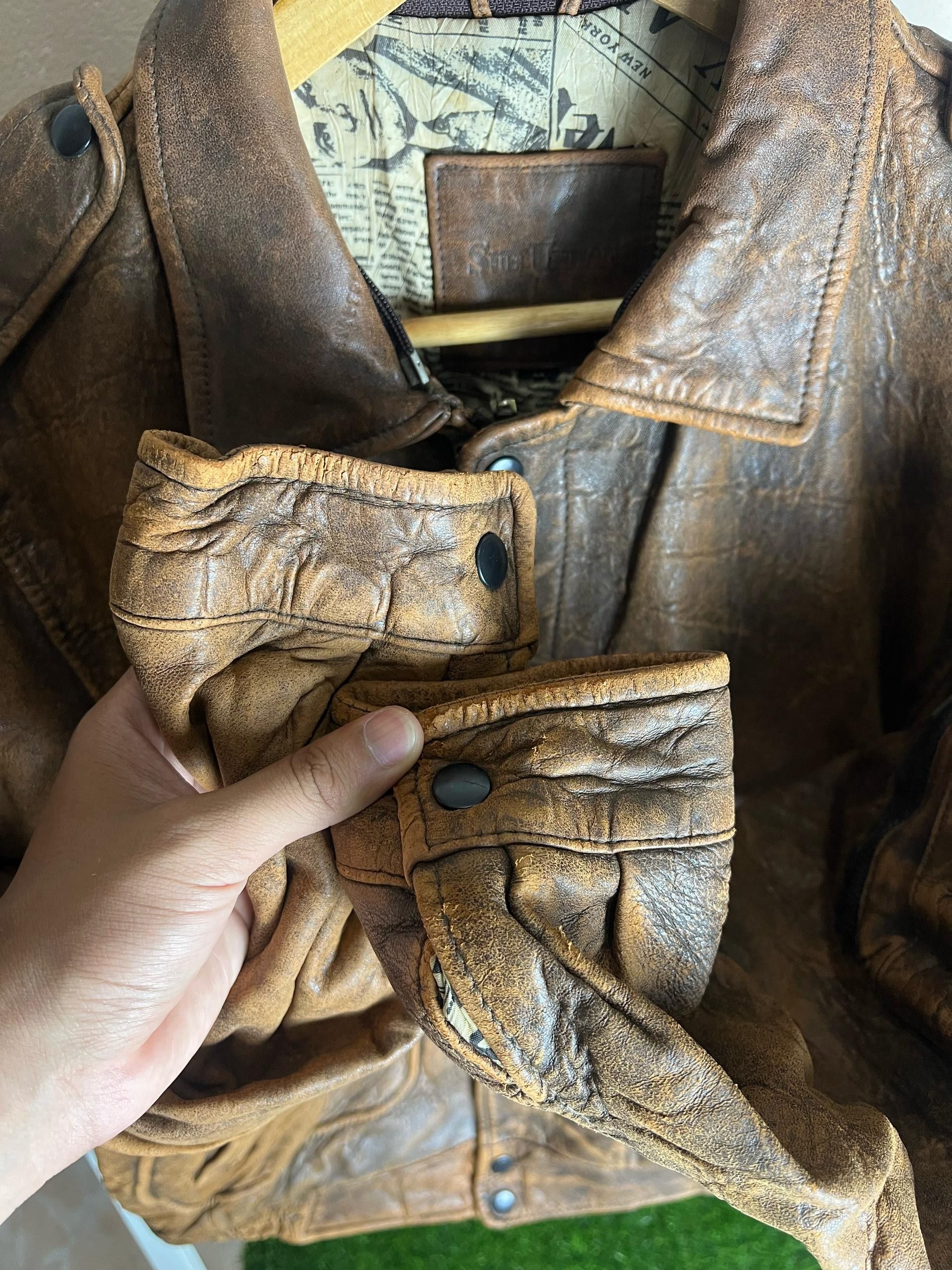 Vintage Vintage Disstrassed Sub Urban Tokyo Leather Flight Jacket Size US S / EU 44-46 / 1 - 9 Thumbnail