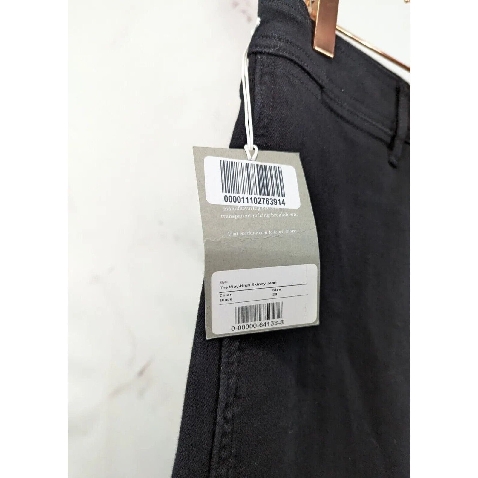 Everlane Everlane Skinny Jean Women 27 Black The Way High Regular NEW Size 27" / US 4 / IT 40 - 10 Thumbnail