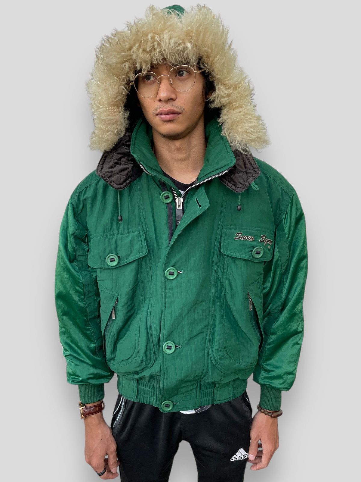 Yamaha 🔥Vintage Yamaha Fur Hoodie Bomber Jacket Size US L / EU 52-54 / 3 - 3 Thumbnail