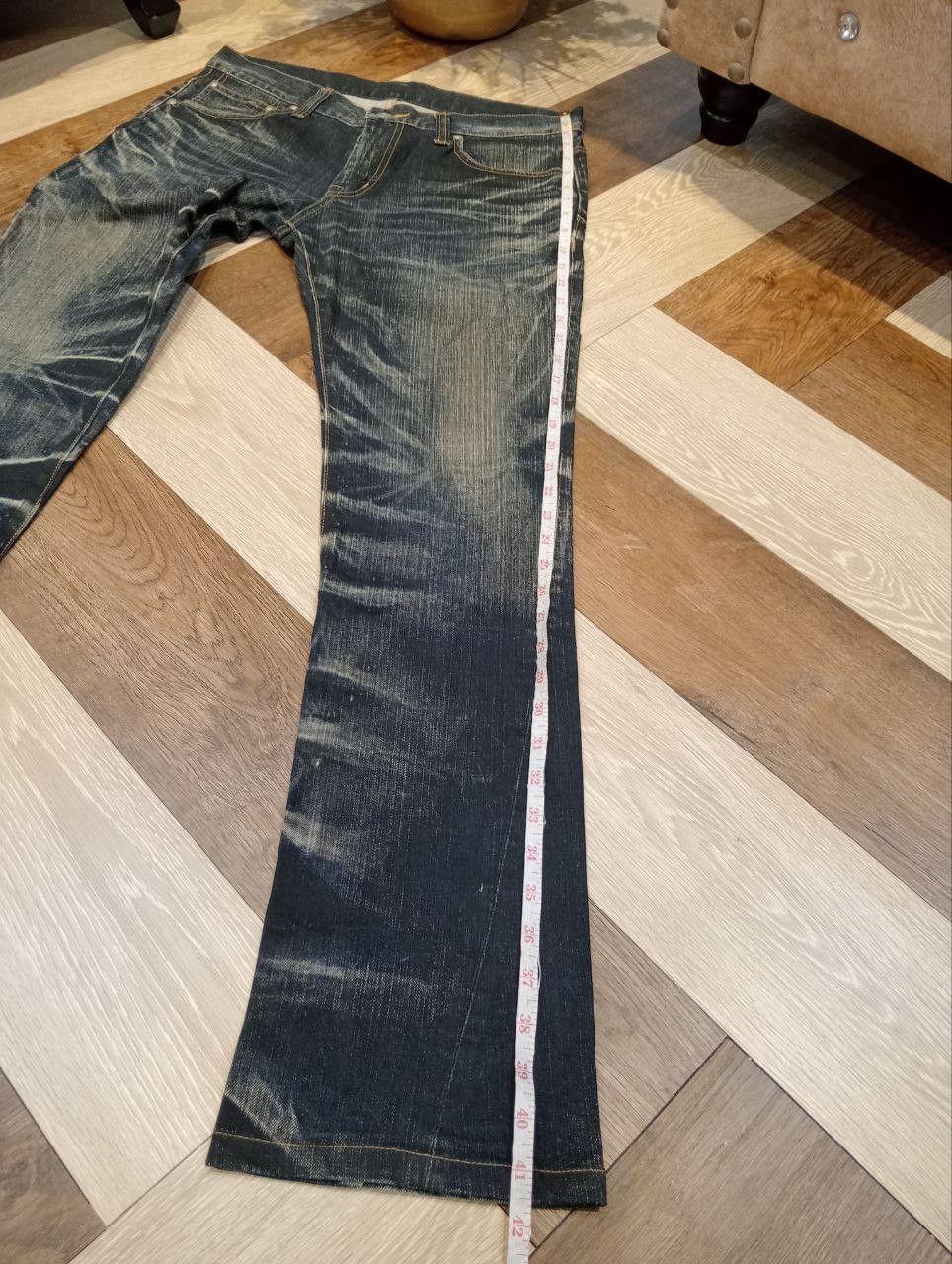 Tornado Mart TORNADO MART JAPAN BLUE DISTRESSED FLARED DENIM PANTS Size US 34 / EU 50 - 18 Thumbnail