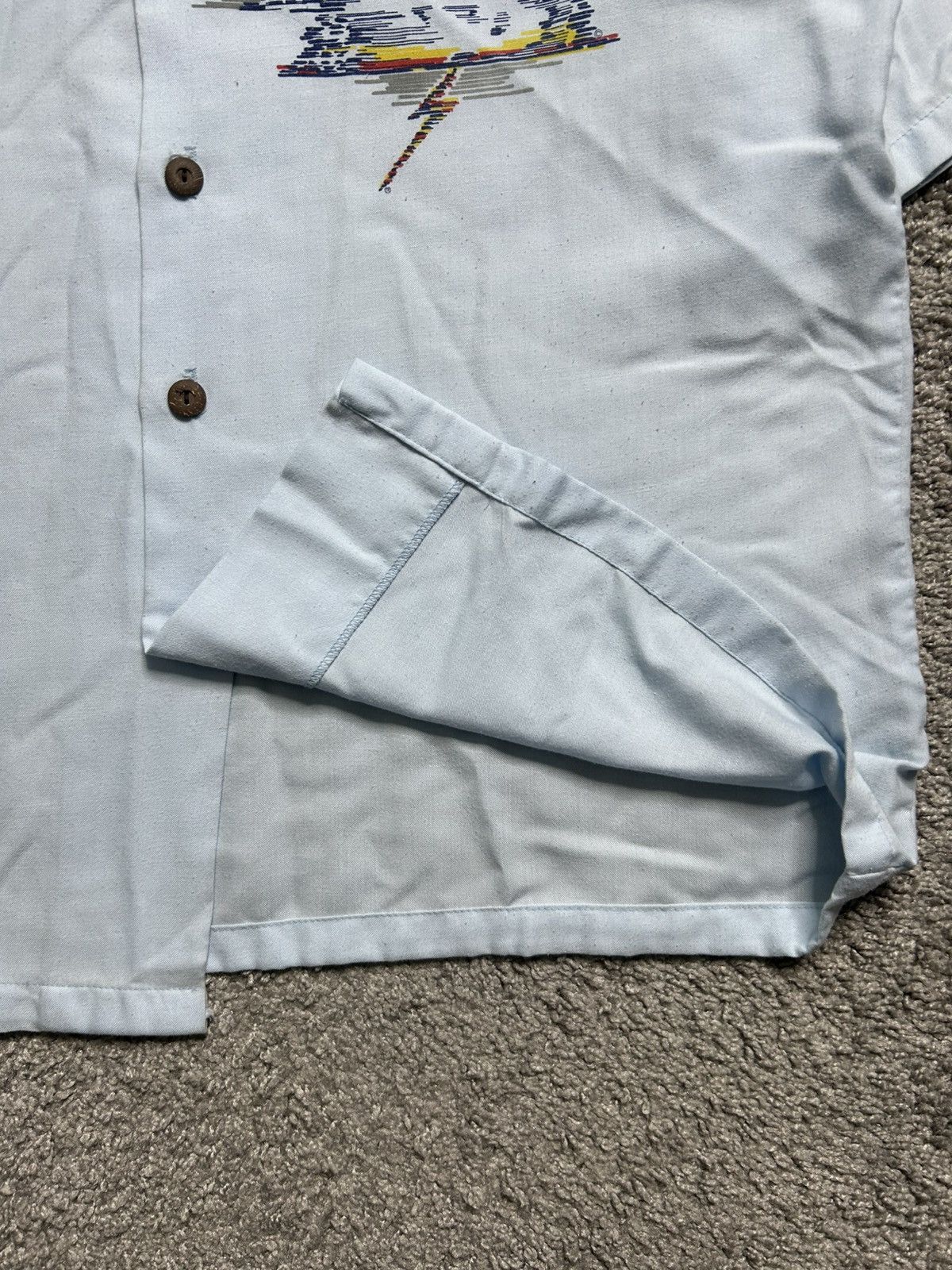 Vintage Vintage 70/80s Lightning Bolt Rayon Button Up Baby Blue Size US XL / EU 56 / 4 - 3 Thumbnail