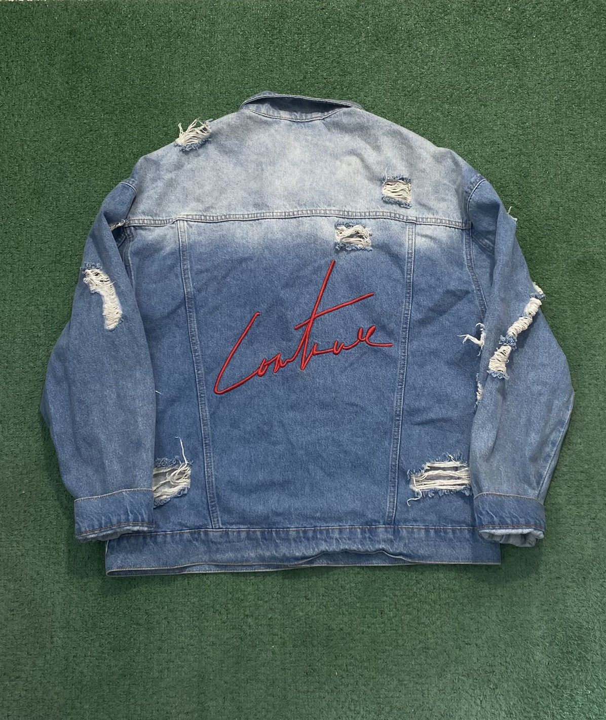 Vintage Denim jacket zipper jeans jacket the couture Size US L / EU 52-54 / 3 - 5 Thumbnail