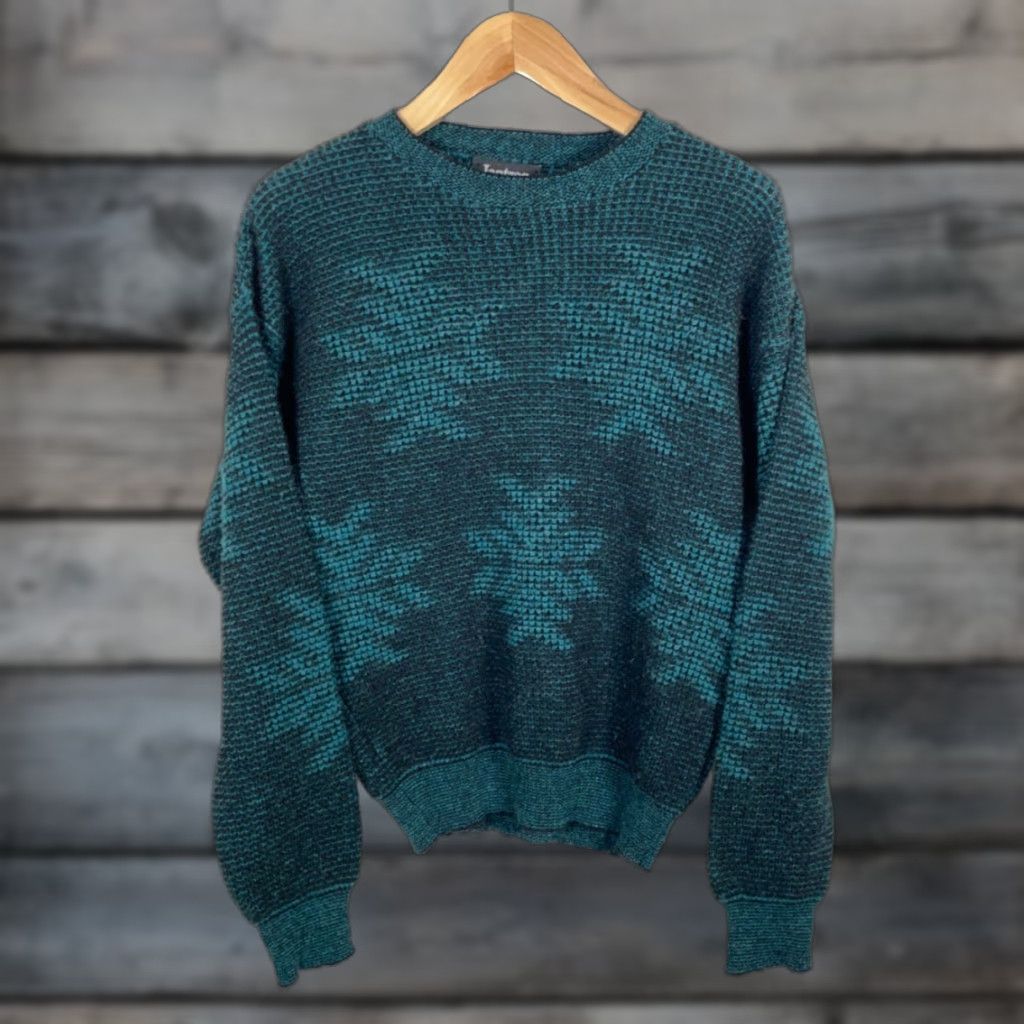 Jantzen VINTAGE Jantzen Sweater Adult Medium Dark Green Wool Blend Crew Neck Pullover Heavyweight 80s Retro Mens Size US M / EU 48-50 / 2 - 1 Thumbnail