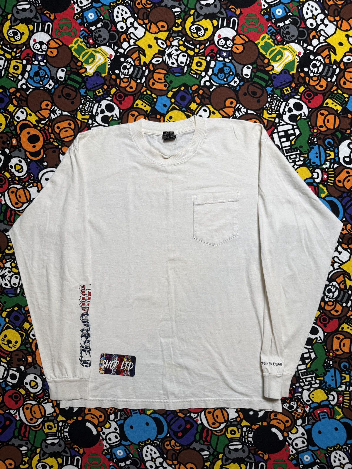 Chrome Hearts Chrome Hearts Vintage White USA Scroll Logo Long Sleeve Tee Size US L / EU 52-54 / 3 - 2 Thumbnail