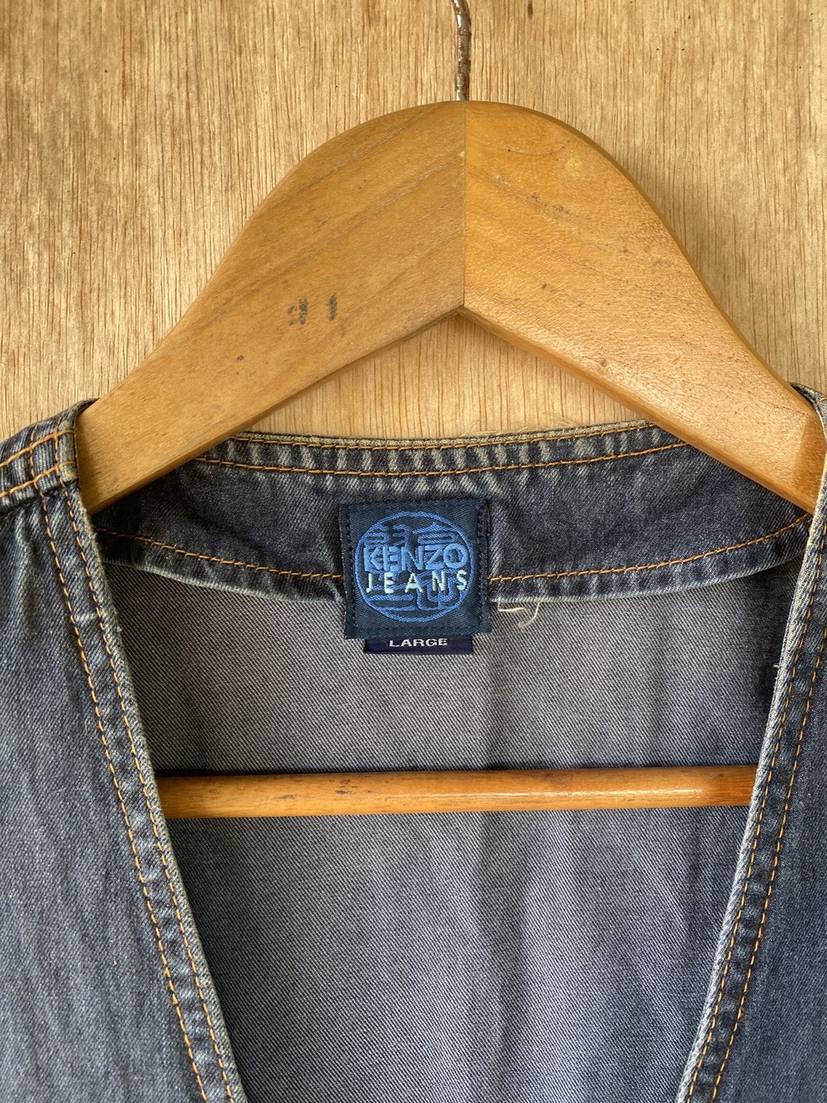 Designer × Kenzo 👘SALE👘KENZO JEANS VEST NICE DESIGN Size US L / EU 52-54 / 3 - 6 Thumbnail