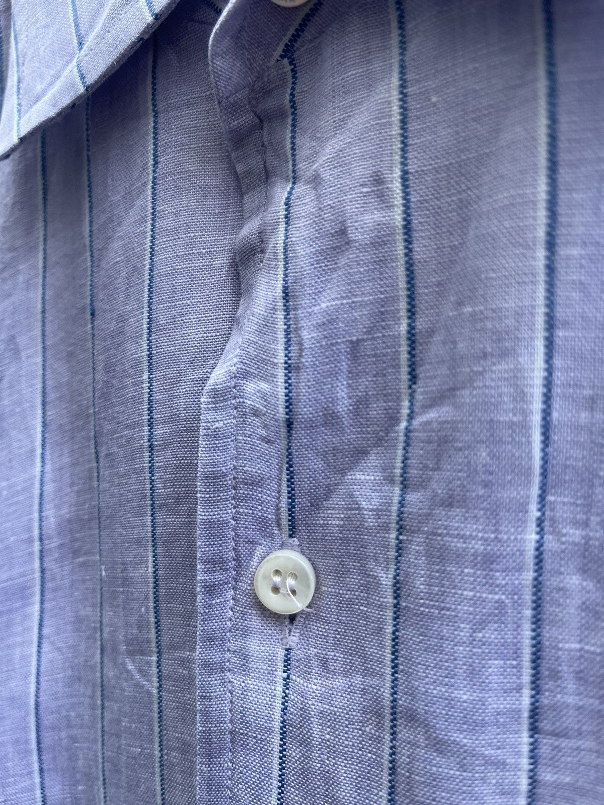 Loro Piana Loro Piana Mens Shirt LinenStriped Button Up S Italy Size US M / EU 48-50 / 2 - 3 Thumbnail