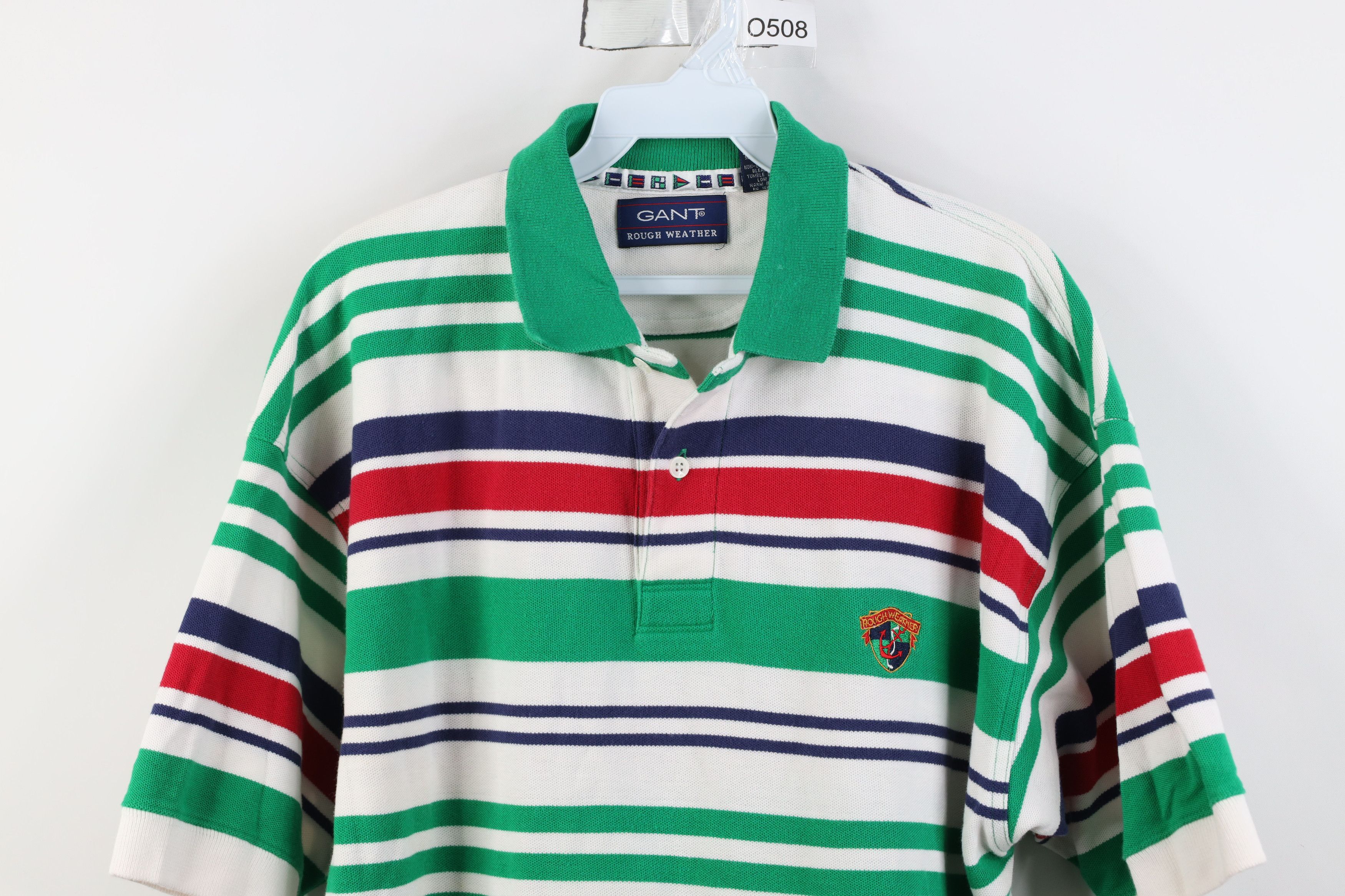 Vintage Vintage 90s Streetwear Block Knit Golf Polo Shirt Cotton Size US L / EU 52-54 / 3 - 2 Thumbnail