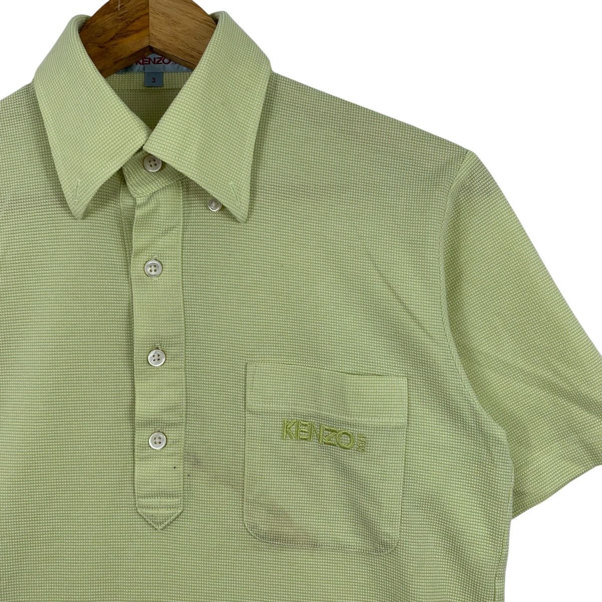 Kenzo × Vintage Vintage KENZO GOLF Pocket Yelow Button Up Shirt Size US S / EU 44-46 / 1 - 3 Thumbnail