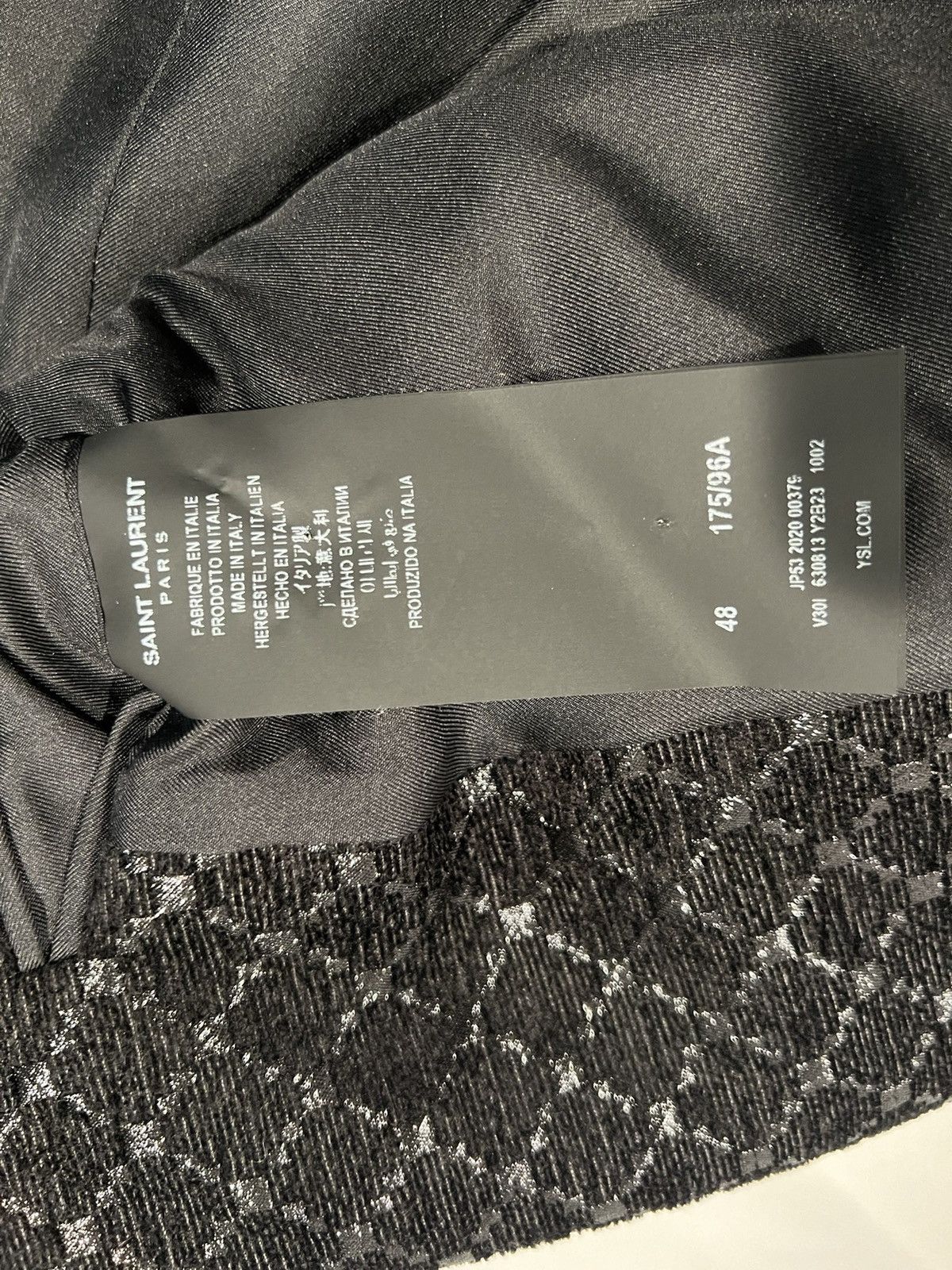 Saint Laurent Paris Saint Laurent diamond jacquard tone blazer. 48/38 $4250 Size 38R - 5 Thumbnail