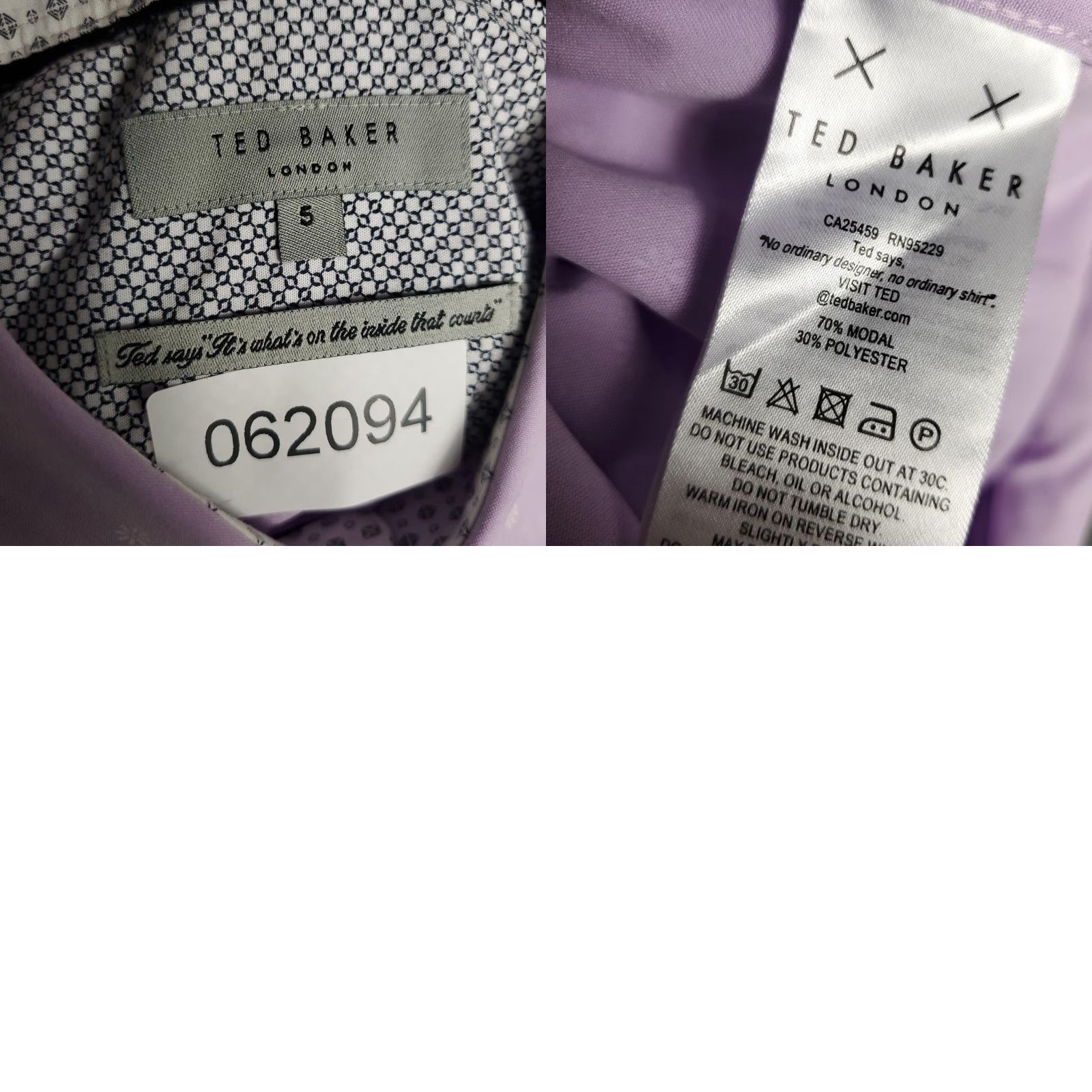 Ted Baker Ted Baker Shirt Mens Large Purple Short Sleeve Button Up Modal Polyester Floral Size US XL / EU 56 / 4 - 8 Thumbnail