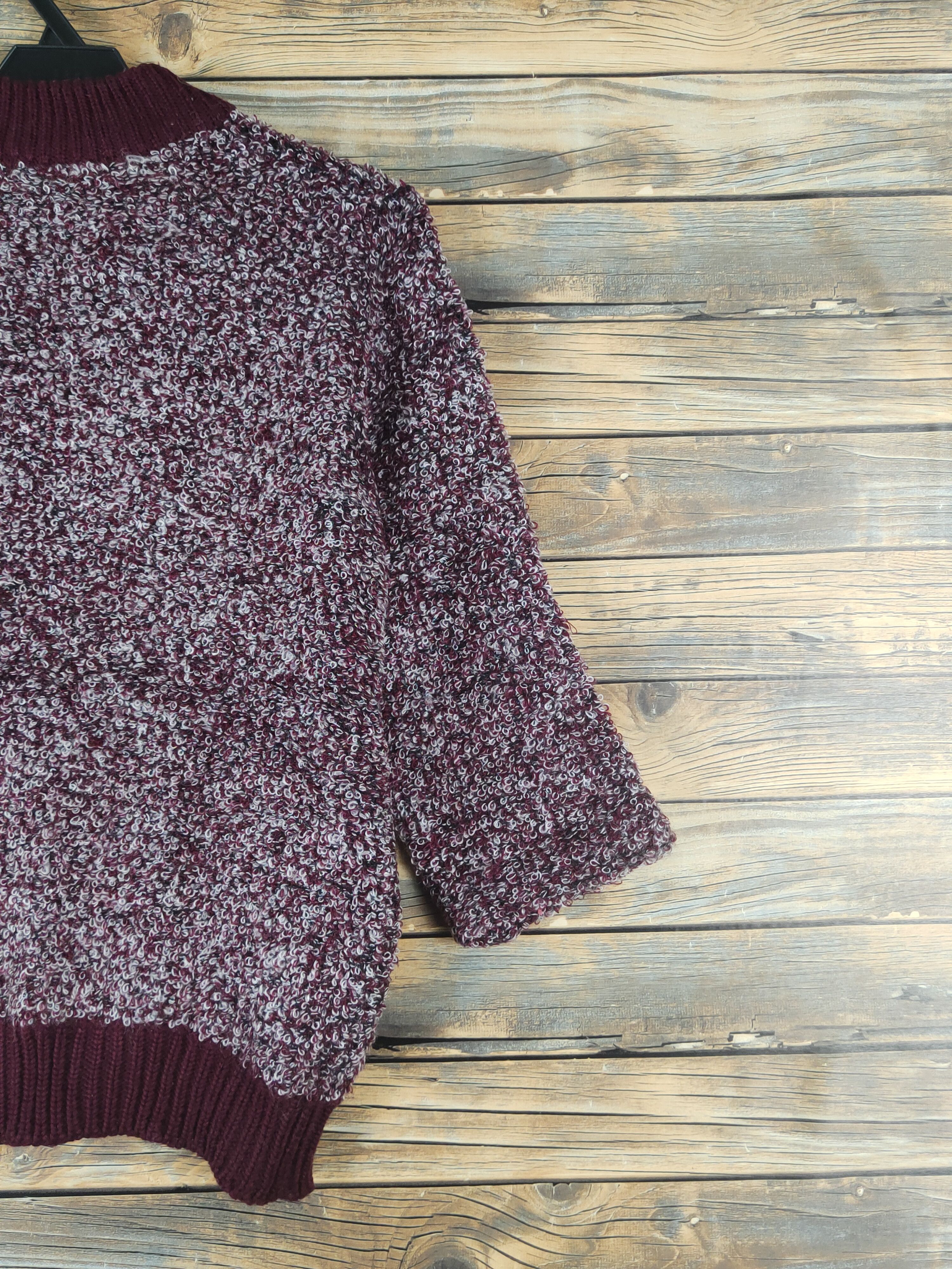 Aran Isles Knitwear × Japanese Brand × Vintage Japanese Brand Maroon Knitwear Sweaters #W1532 Size S / US 4 / IT 40 - 9 Thumbnail