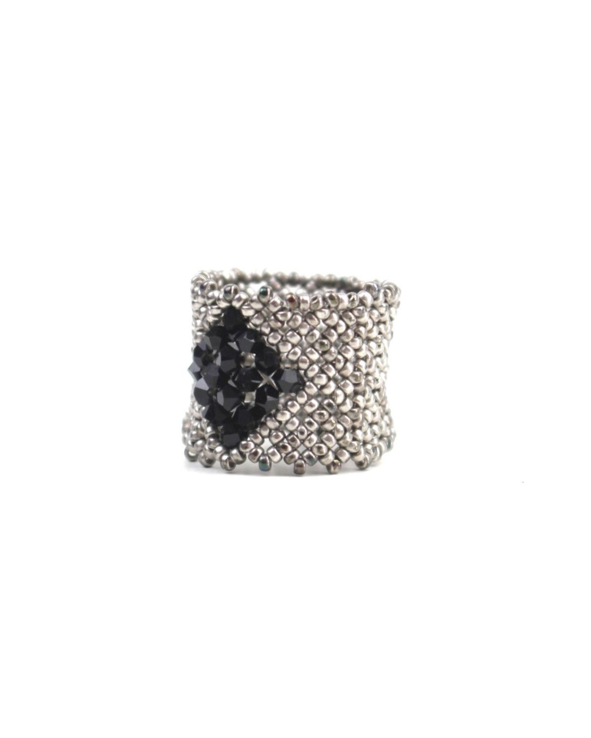 Vintage 2000S JAPANESE MADE MIDNIGHT GLAMOUR – STATEMENT BEADED RING Size ONE SIZE - 1 Thumbnail