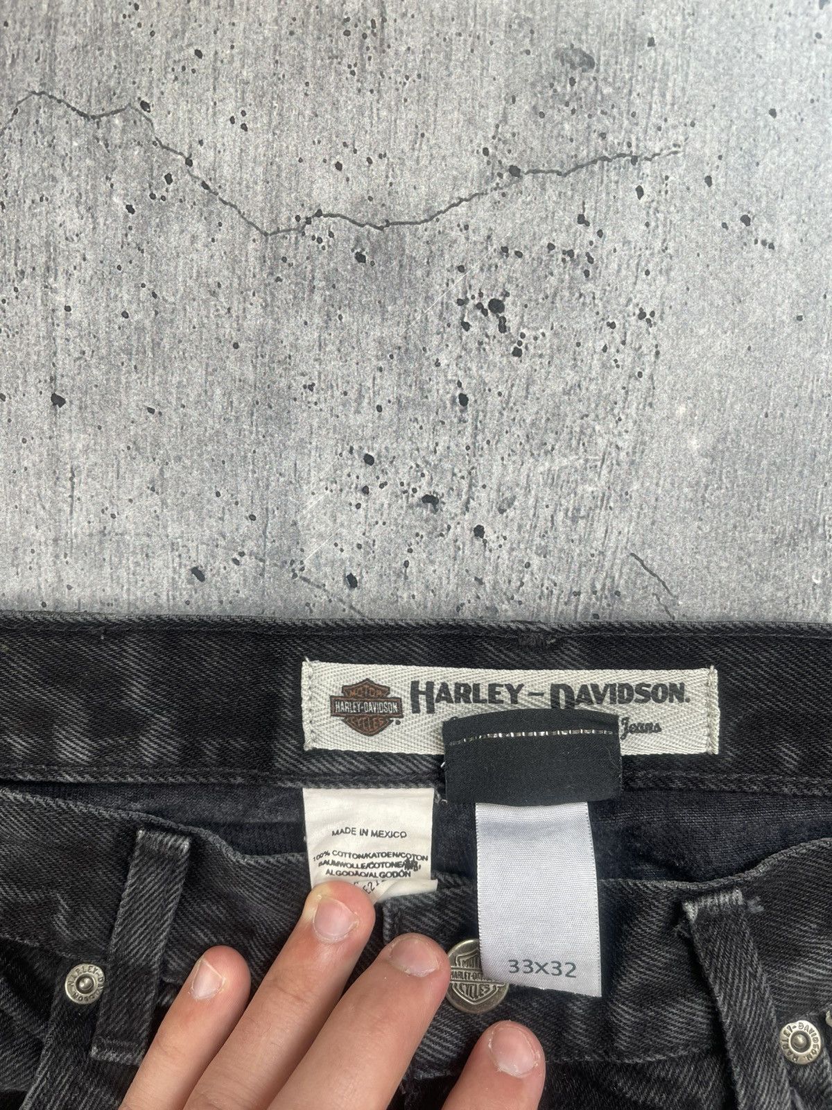 Harley Davidson Crazy Vintage Y2K Harley Davidson Jeans Black Wide Leg Size US 33 - 7 Thumbnail
