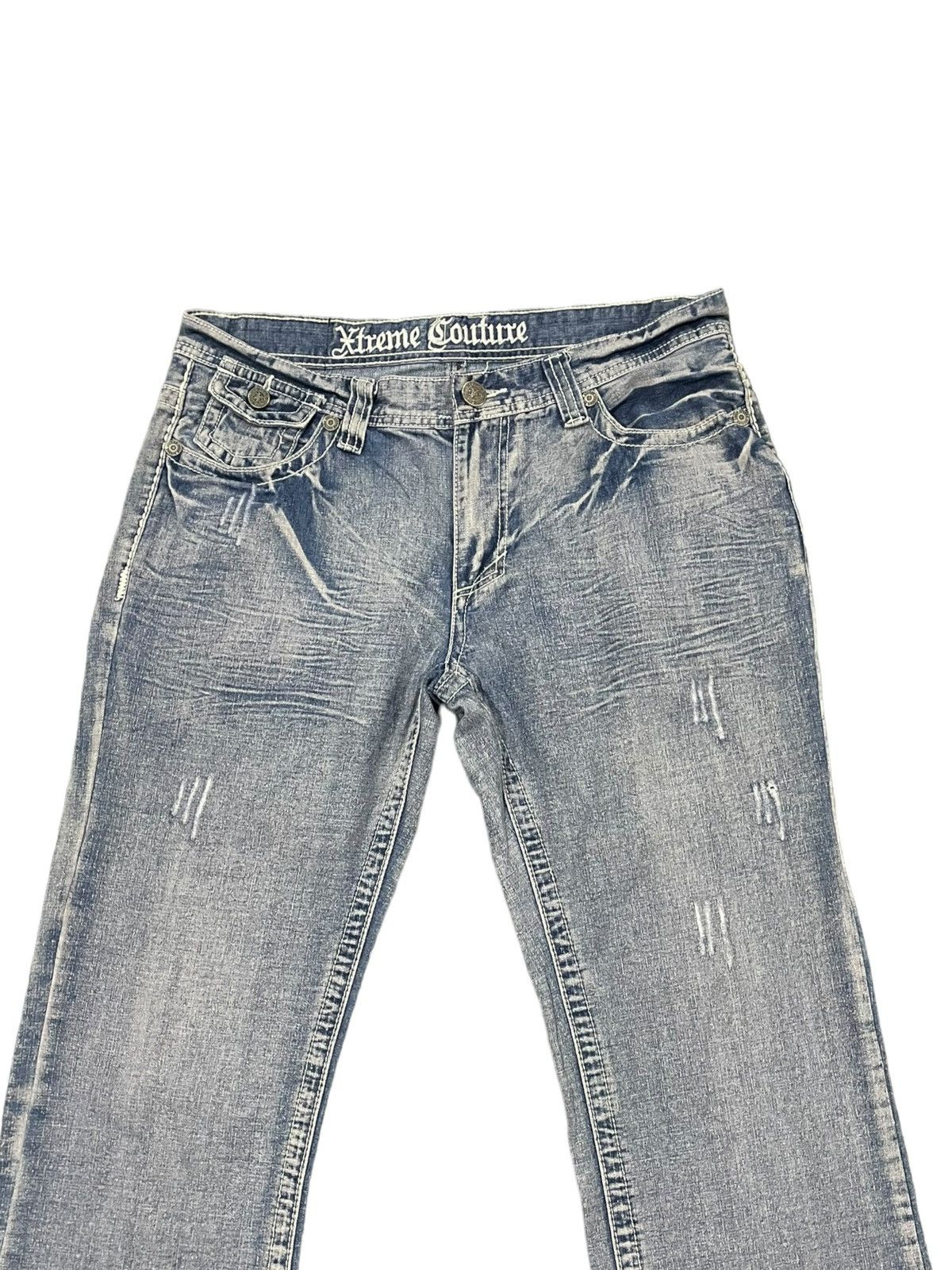 If Six Was Nine Xtreme Couture Cross Pocket Jeans Size US 35 - 13 Thumbnail