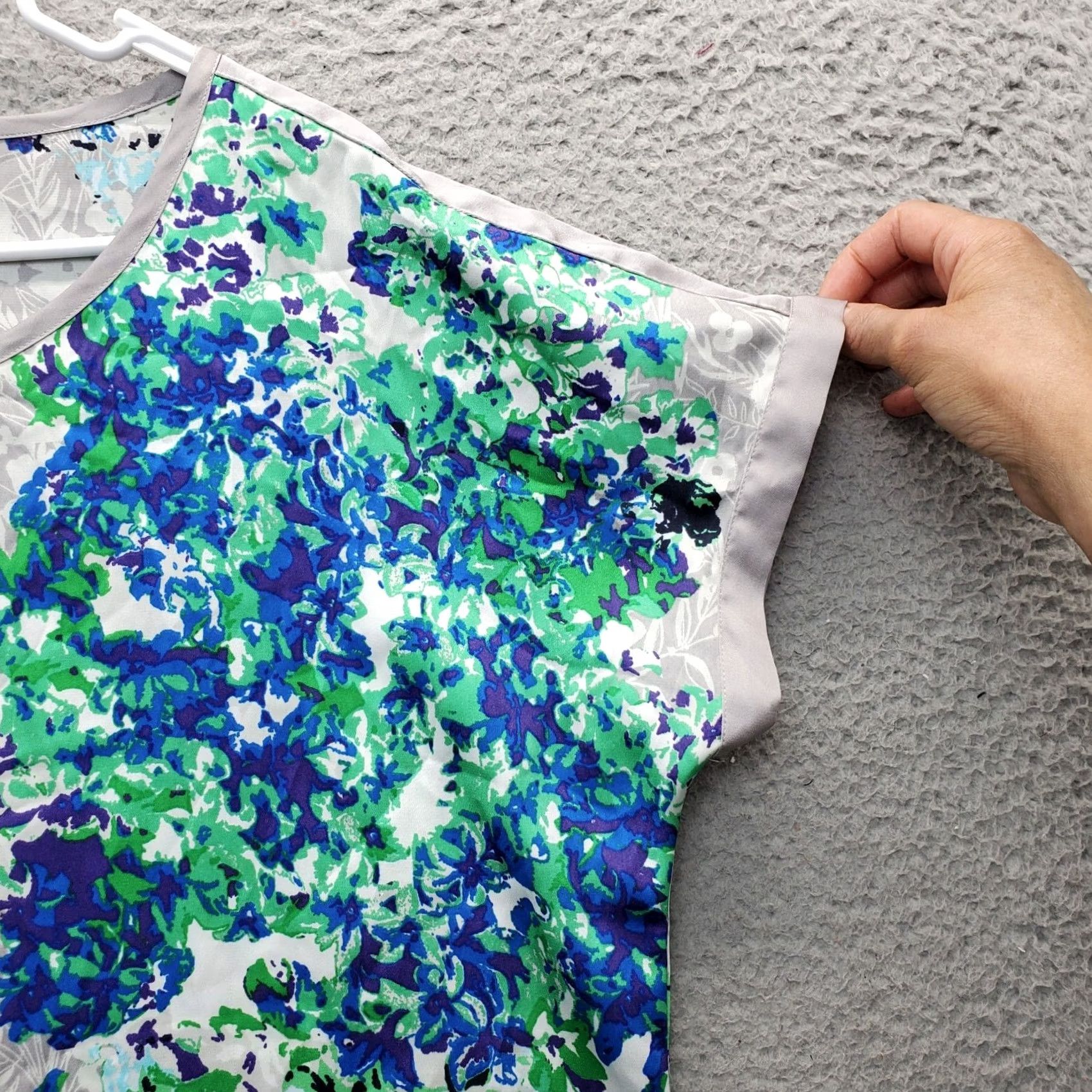 Coldwater Creek Coldwater Creek Blouse Womens Size M Multicolor Floral Short Sleeve Round Neck Slit High Low Casual Shirt Size M / US 6-8 / IT 42-44 - 5 Thumbnail