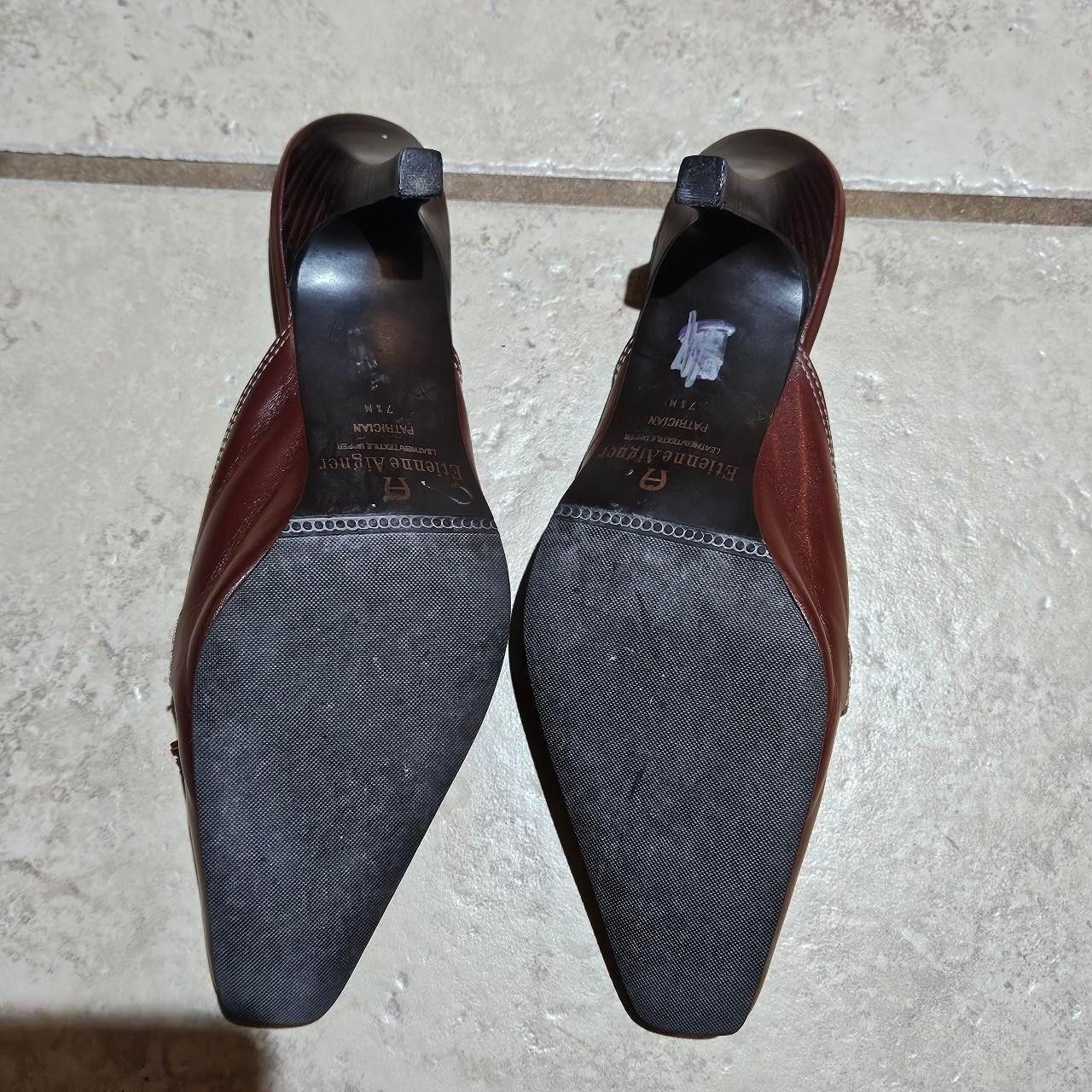 Etienne Aigner vintage cottagecore boho leather and canvas mule shoes Size US 7.5 / IT 37.5 - 4 Thumbnail